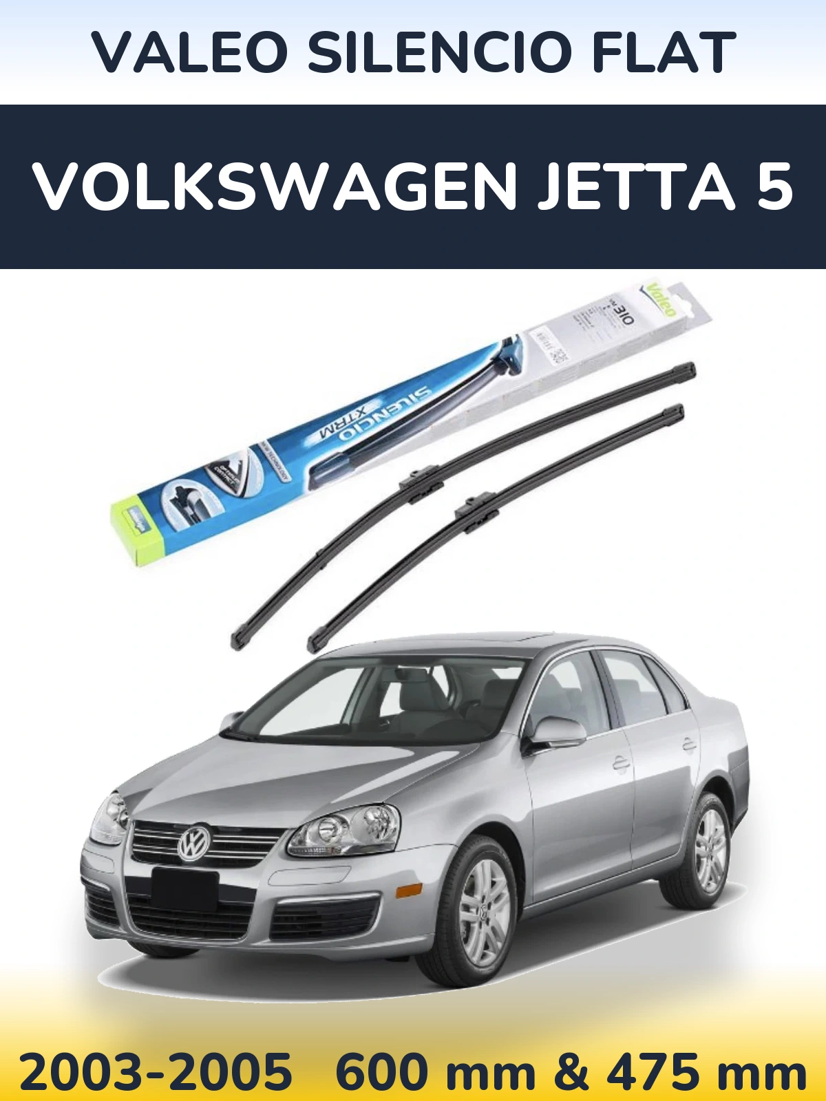 Ștergătoare Valeo Silencio Flat pentru Volkswagen Jetta 5