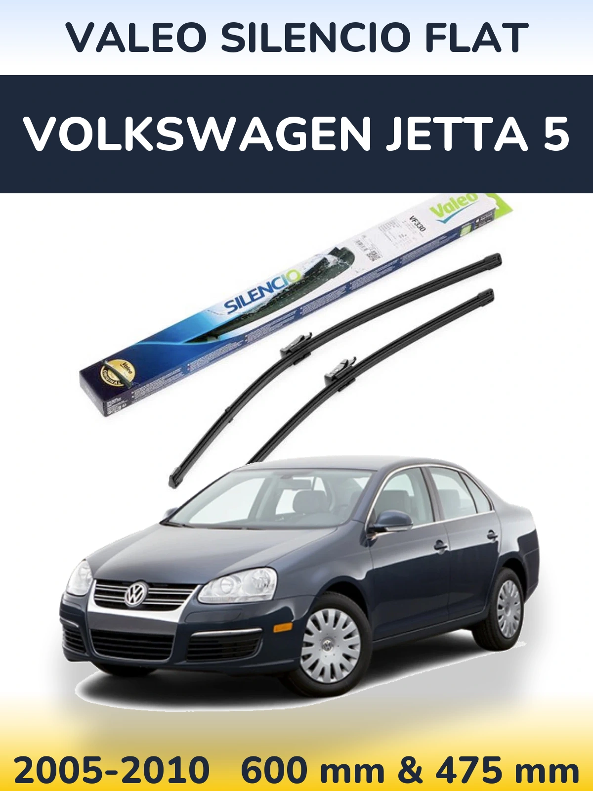 Ștergătoare Valeo Silencio Flat pentru Volkswagen Jetta 5