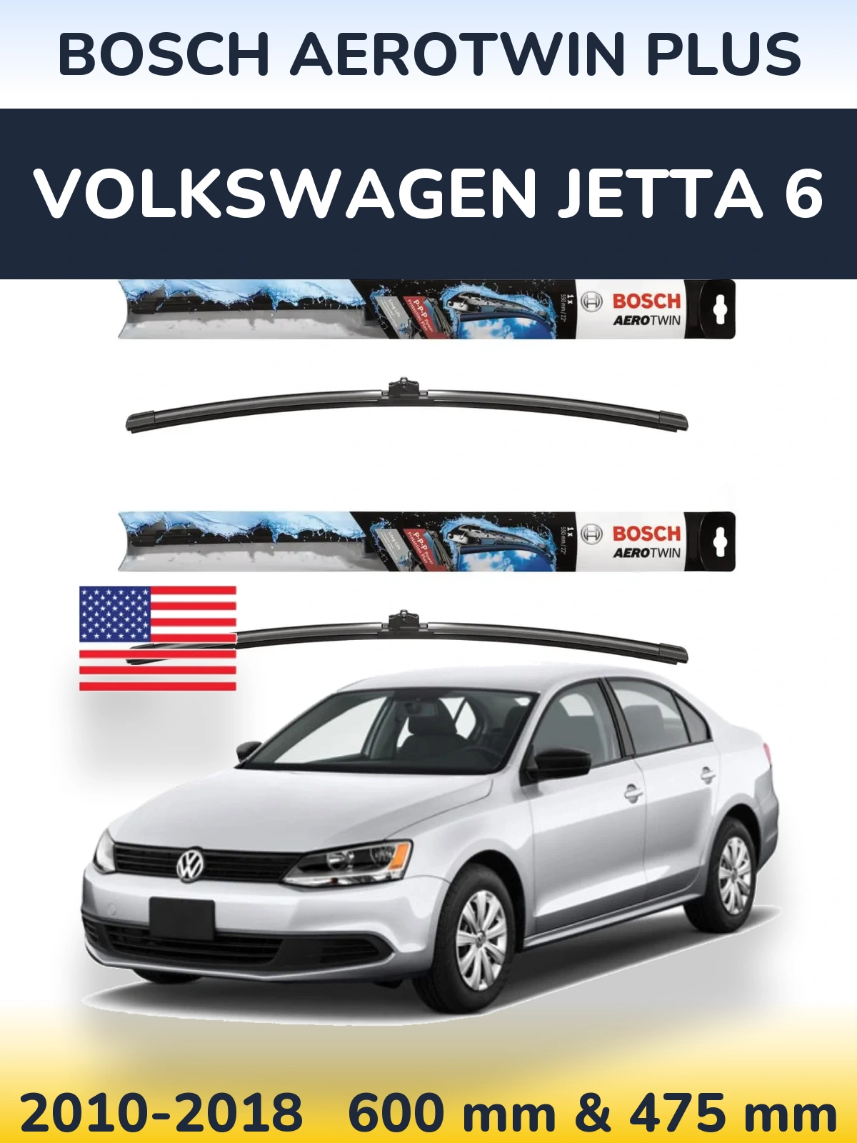 Ștergătoare BOSCH AeroTwin Plus pentru Volkswagen Jetta 6