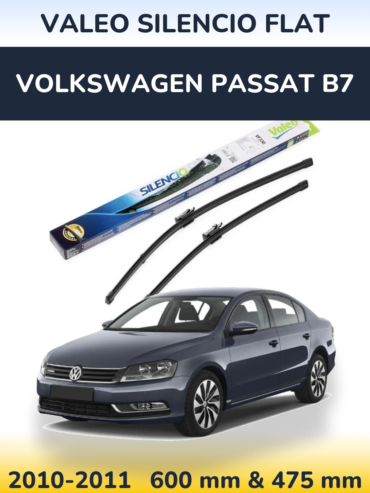 Ștergătoare Valeo Silencio Flat pentru Volkswagen Passat B7