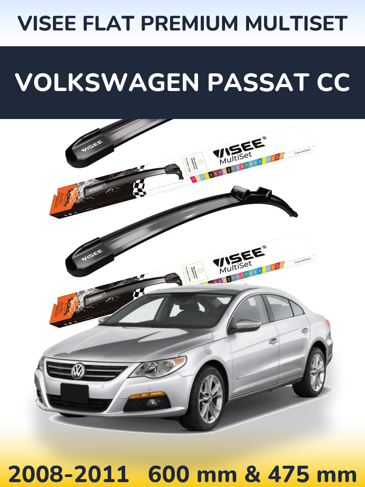 Ștergătoare VISEE FLAT PREMIUM MultiSet pentru Volkswagen Passat CC