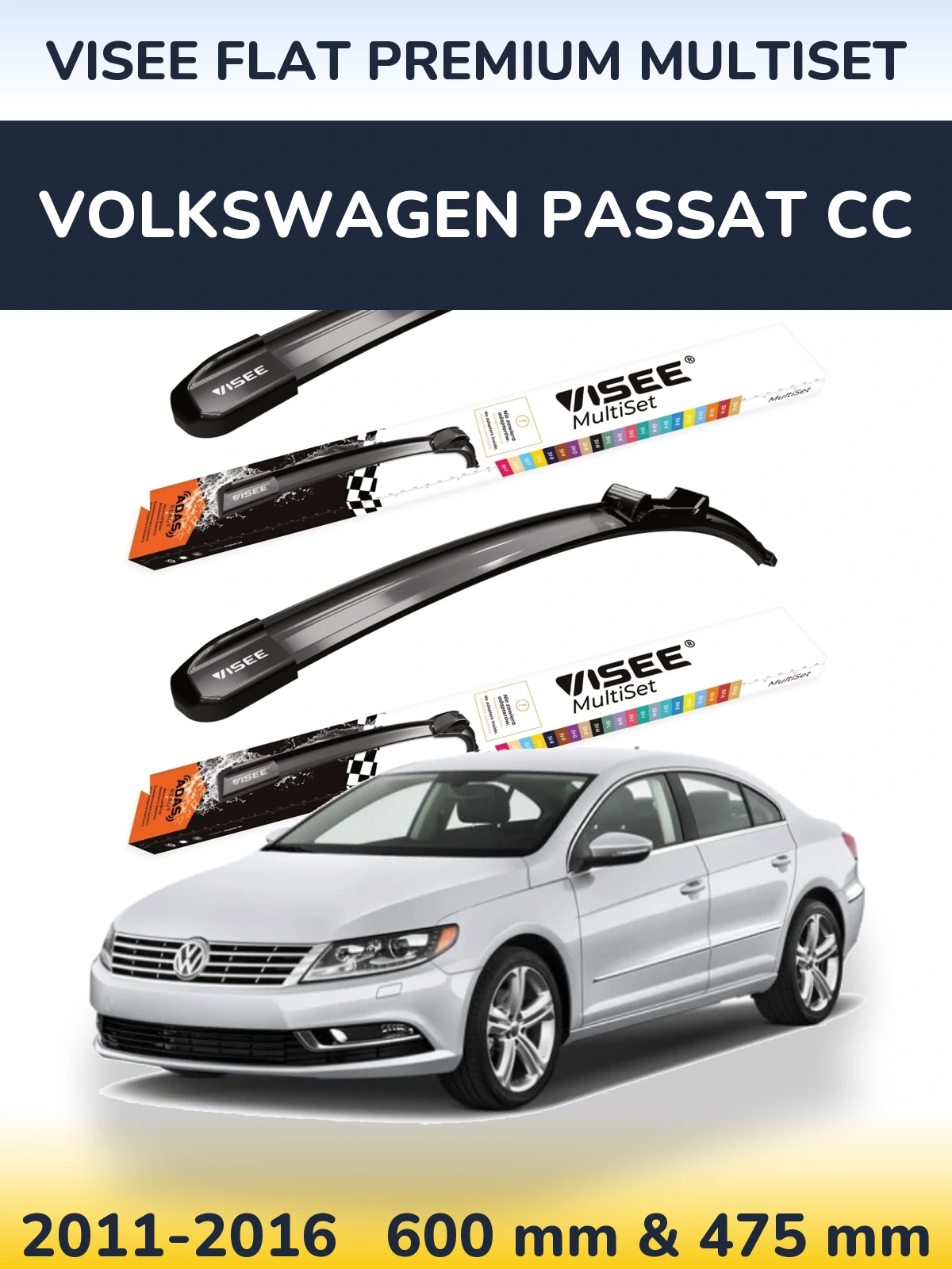 Ștergătoare VISEE FLAT PREMIUM MultiSet pentru Volkswagen Passat CC