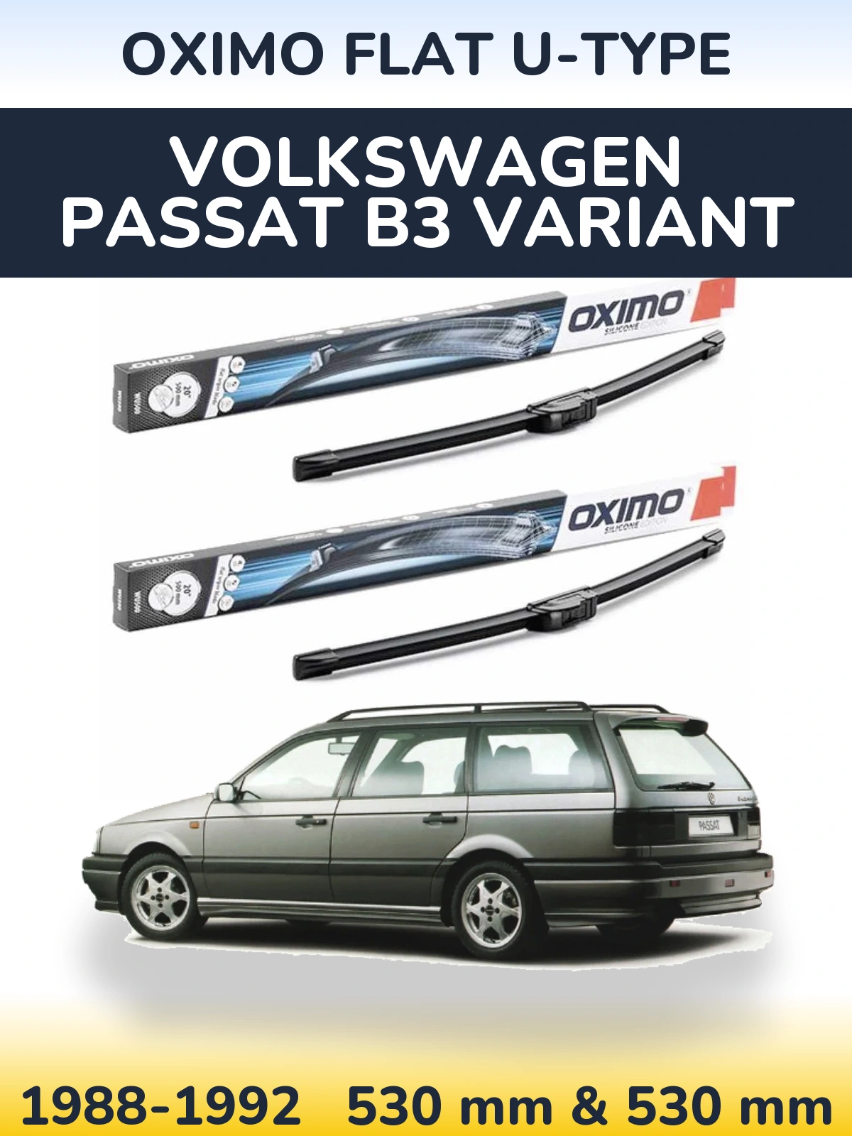 Ștergătoare Oximo Flat U-type pentru Volkswagen Passat B3 Variant