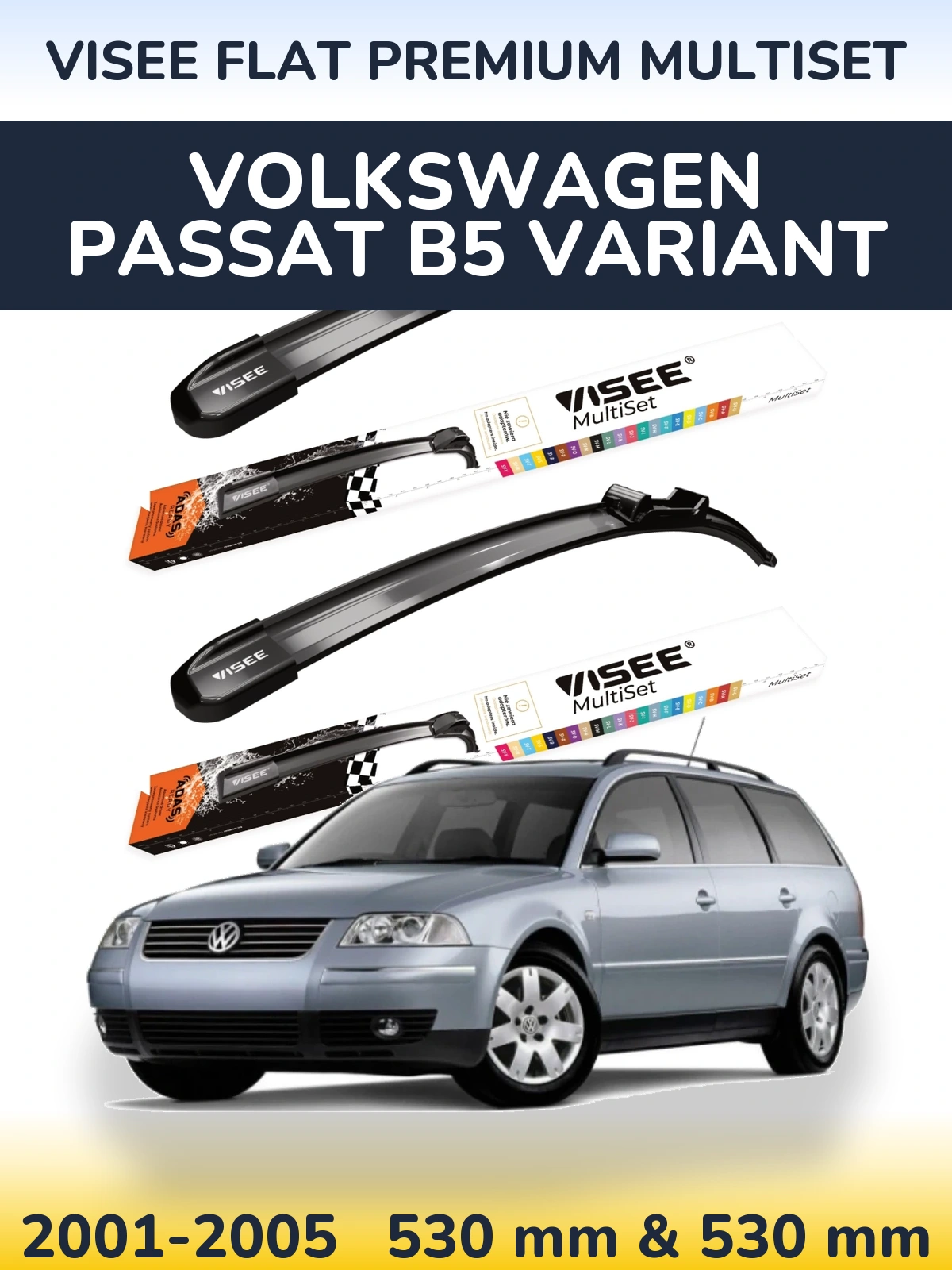 Ștergătoare VISEE FLAT PREMIUM MultiSet pentru Volkswagen Passat B5 Variant