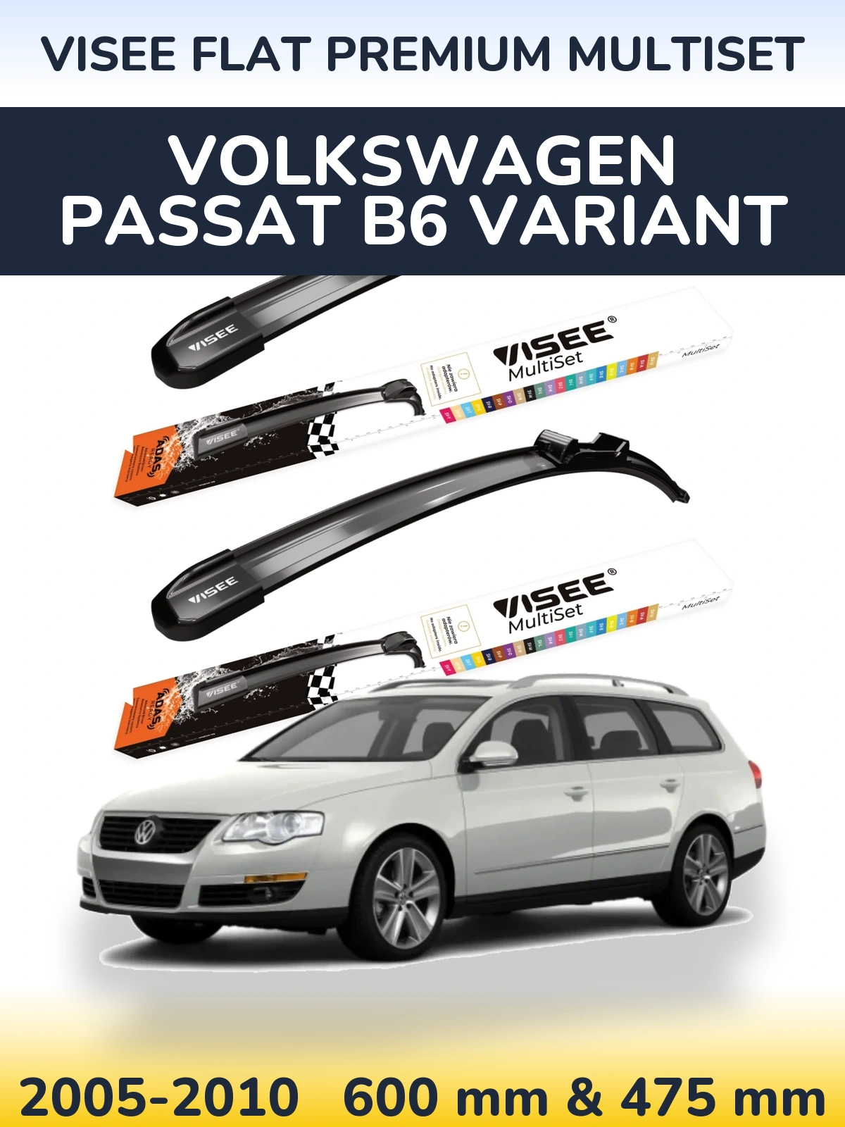 Ștergătoare VISEE FLAT PREMIUM MultiSet pentru Volkswagen Passat B6 Variant