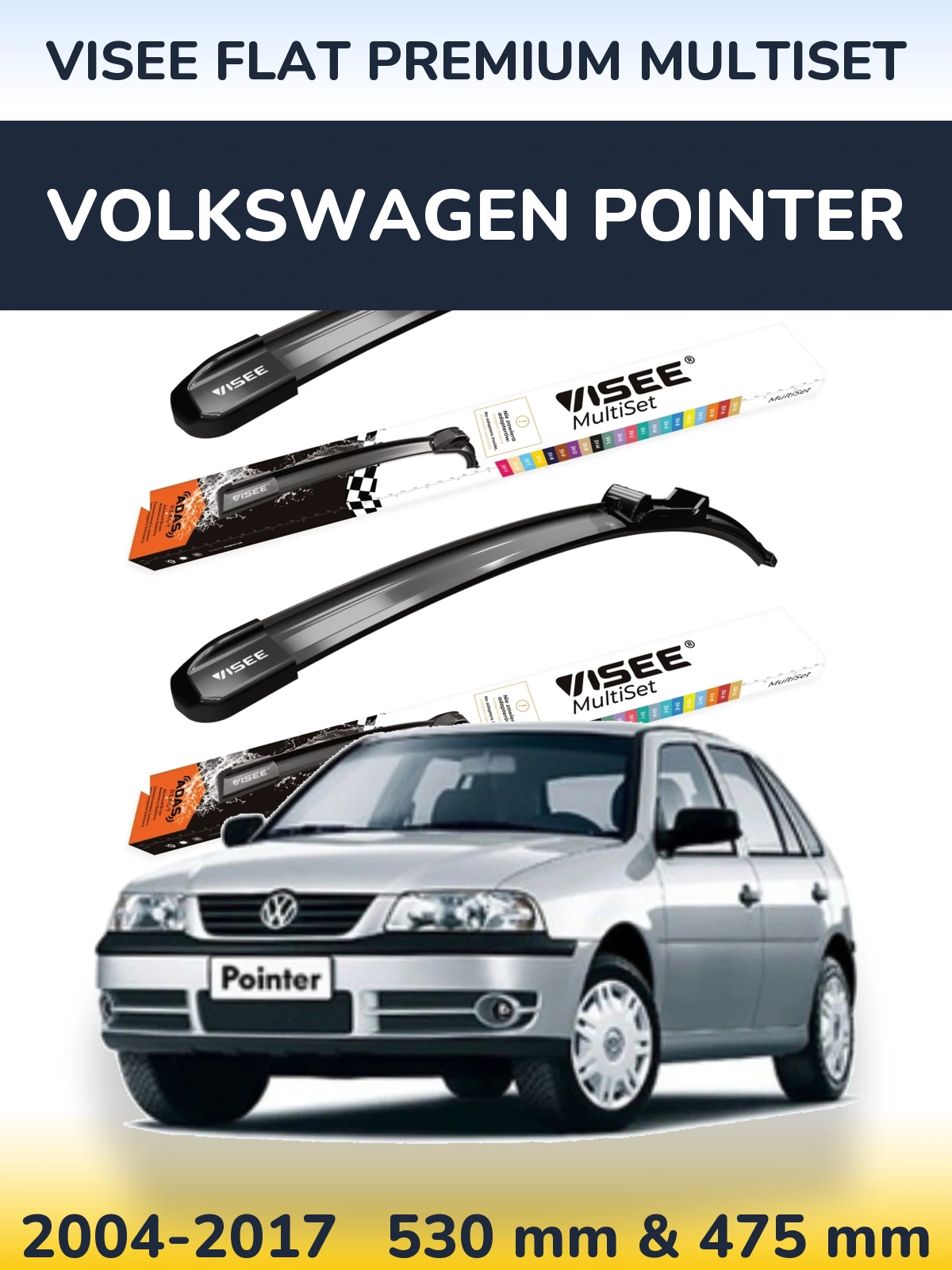 Ștergătoare VISEE FLAT PREMIUM MultiSet pentru Volkswagen Pointer