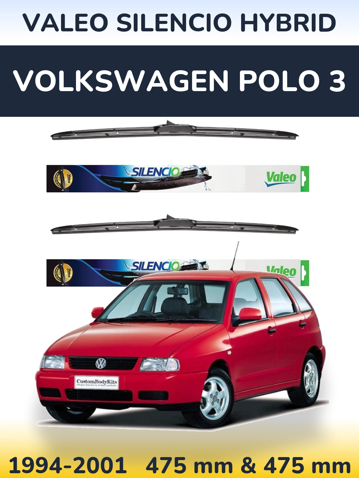 Ștergătoare Valeo Silencio Hybrid pentru Volkswagen Polo 3
