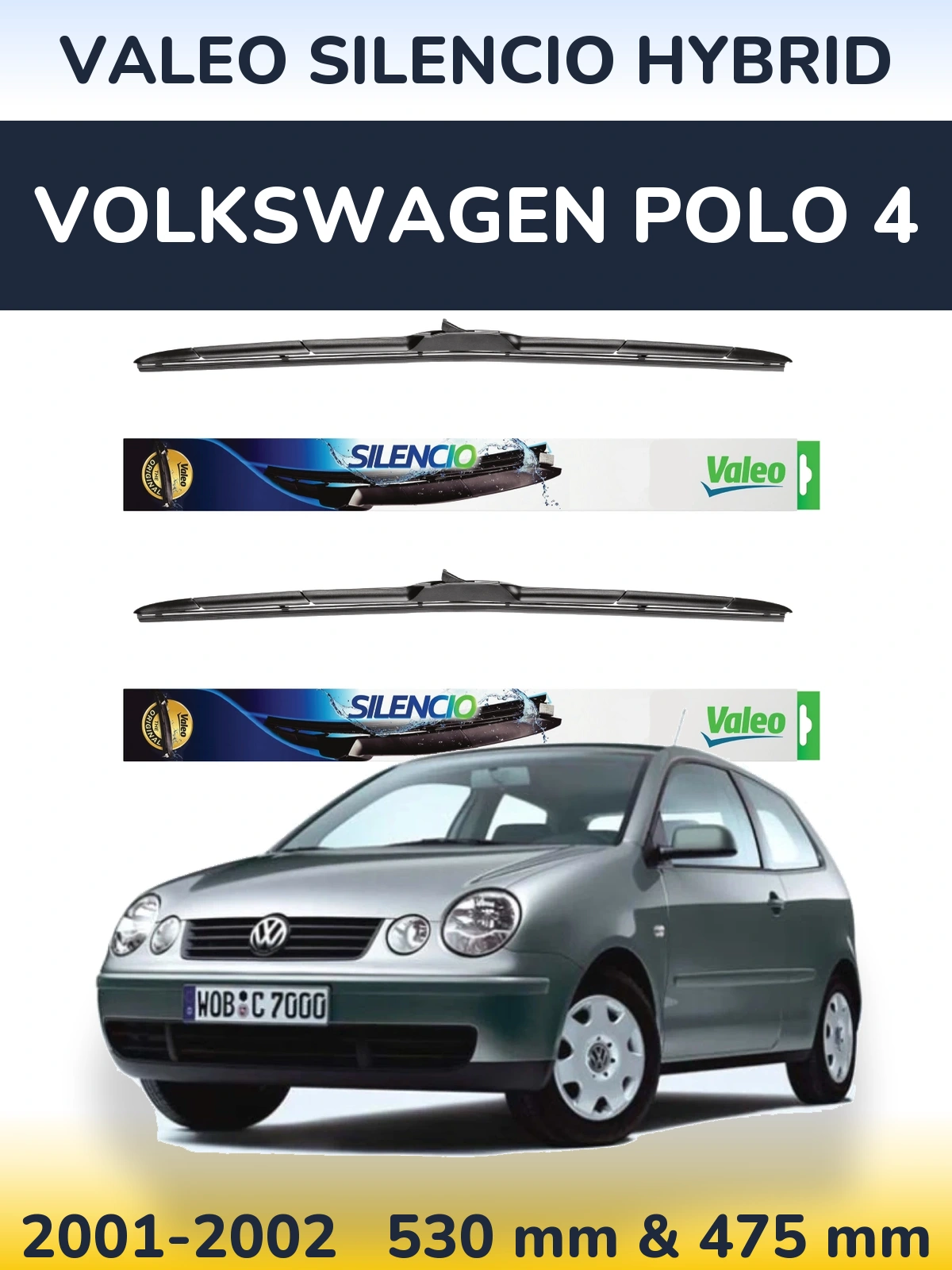 Ștergătoare Valeo Silencio Hybrid pentru Volkswagen Polo 4