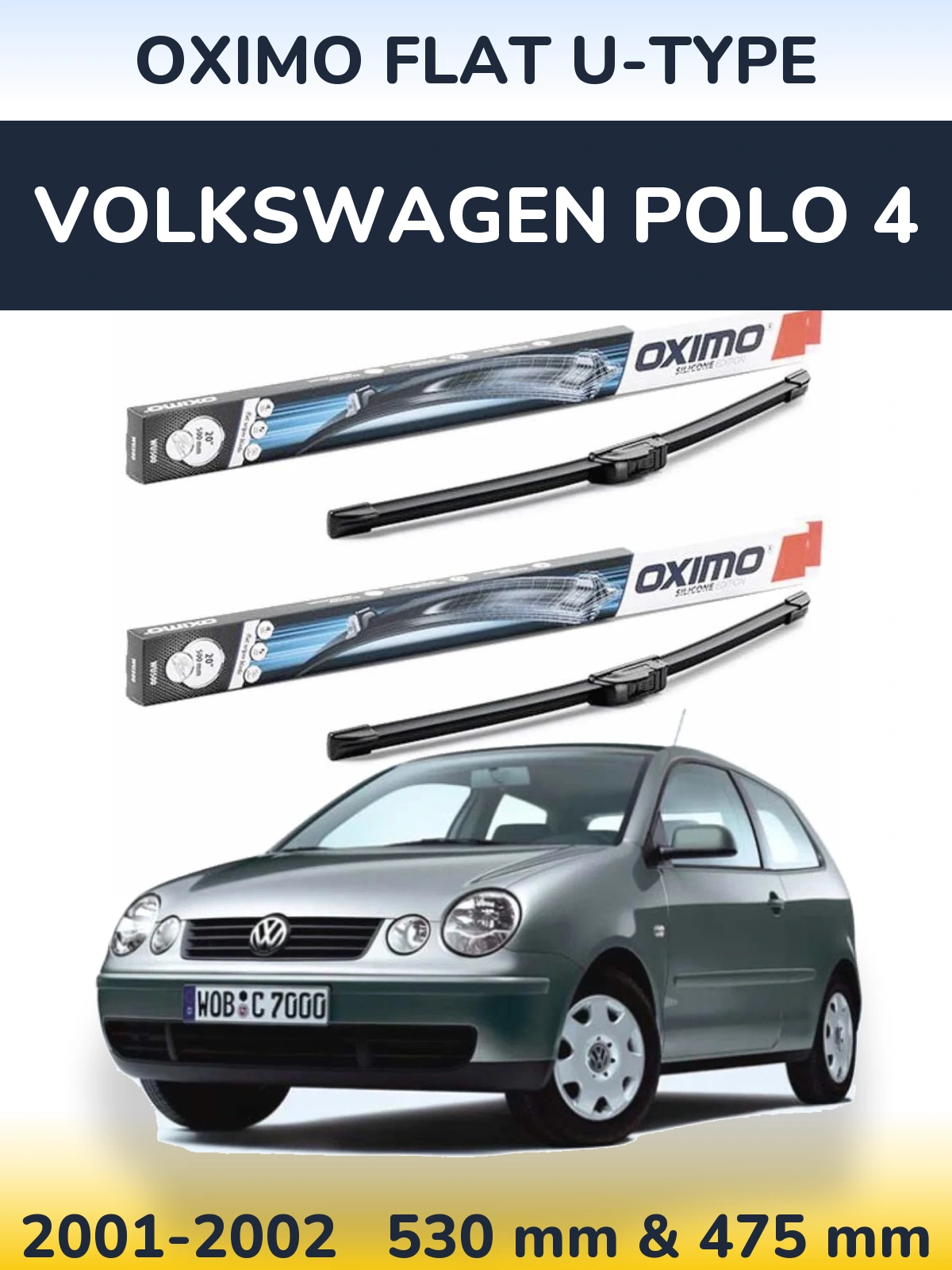 Ștergătoare Oximo Flat U-type pentru Volkswagen Polo 4