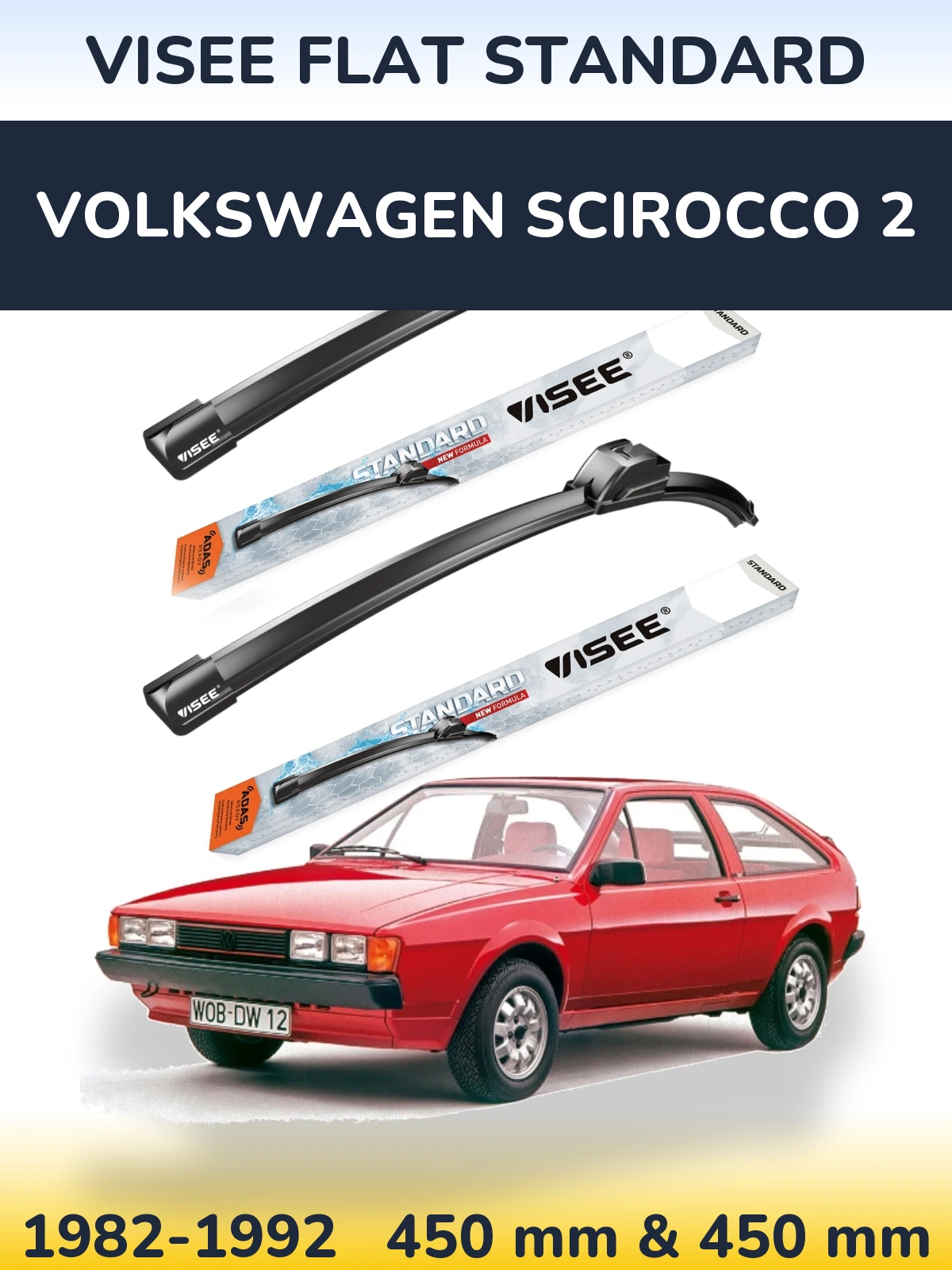 Ștergătoare VISEE FLAT STANDARD pentru Volkswagen Scirocco 2