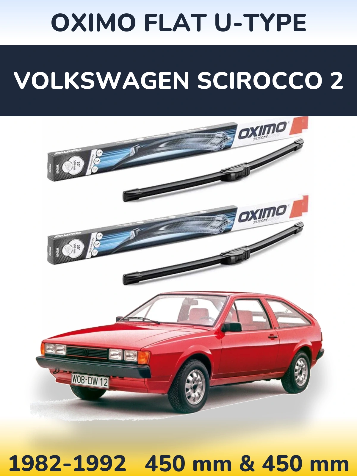 Ștergătoare Oximo Flat U-type pentru Volkswagen Scirocco 2