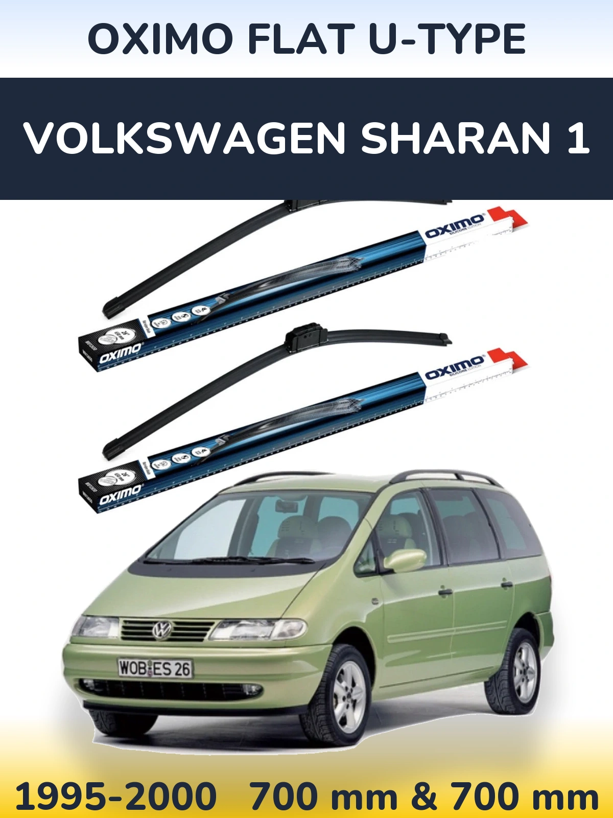 Ștergătoare Oximo Flat U-type pentru Volkswagen Sharan 1