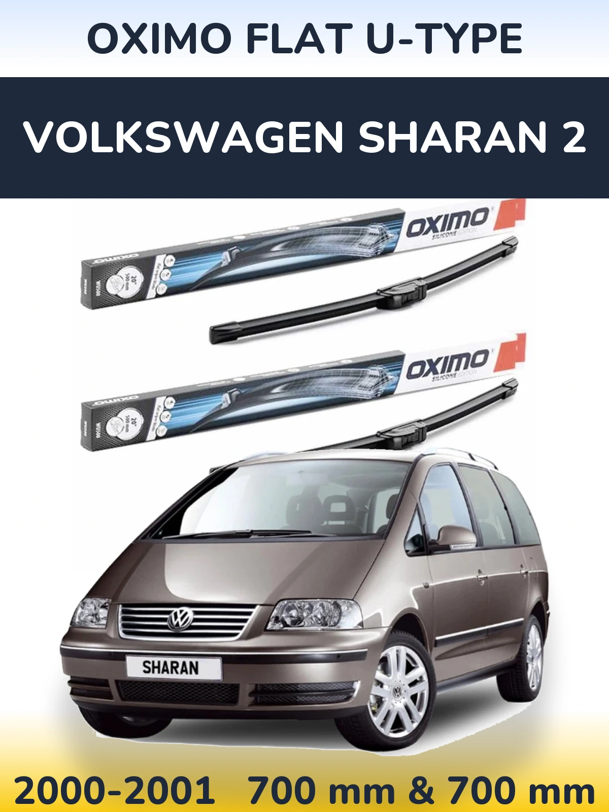 Ștergătoare Oximo Flat U-type pentru Volkswagen Sharan 2