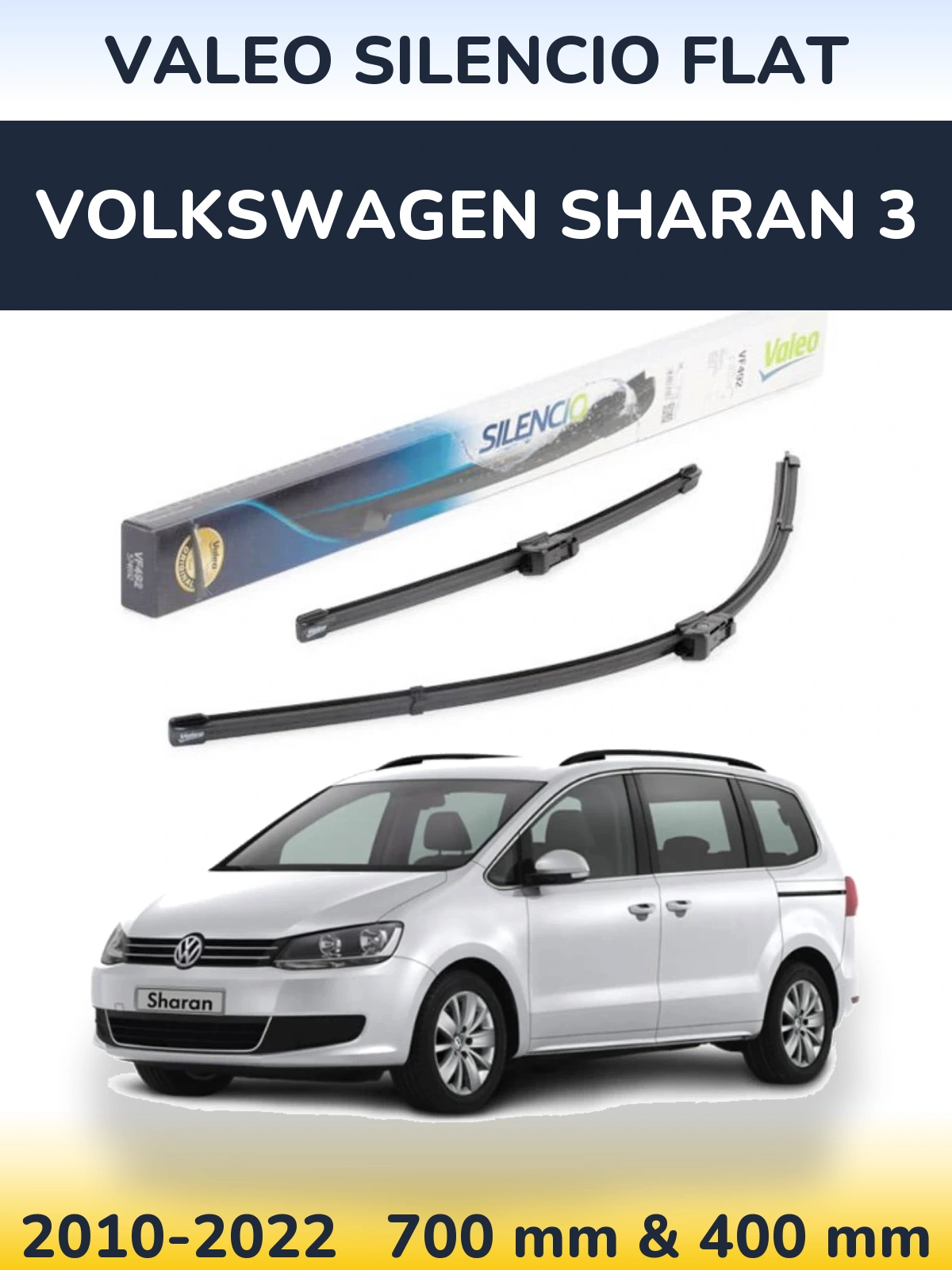 Ștergătoare Valeo Silencio Flat pentru Volkswagen Sharan 3