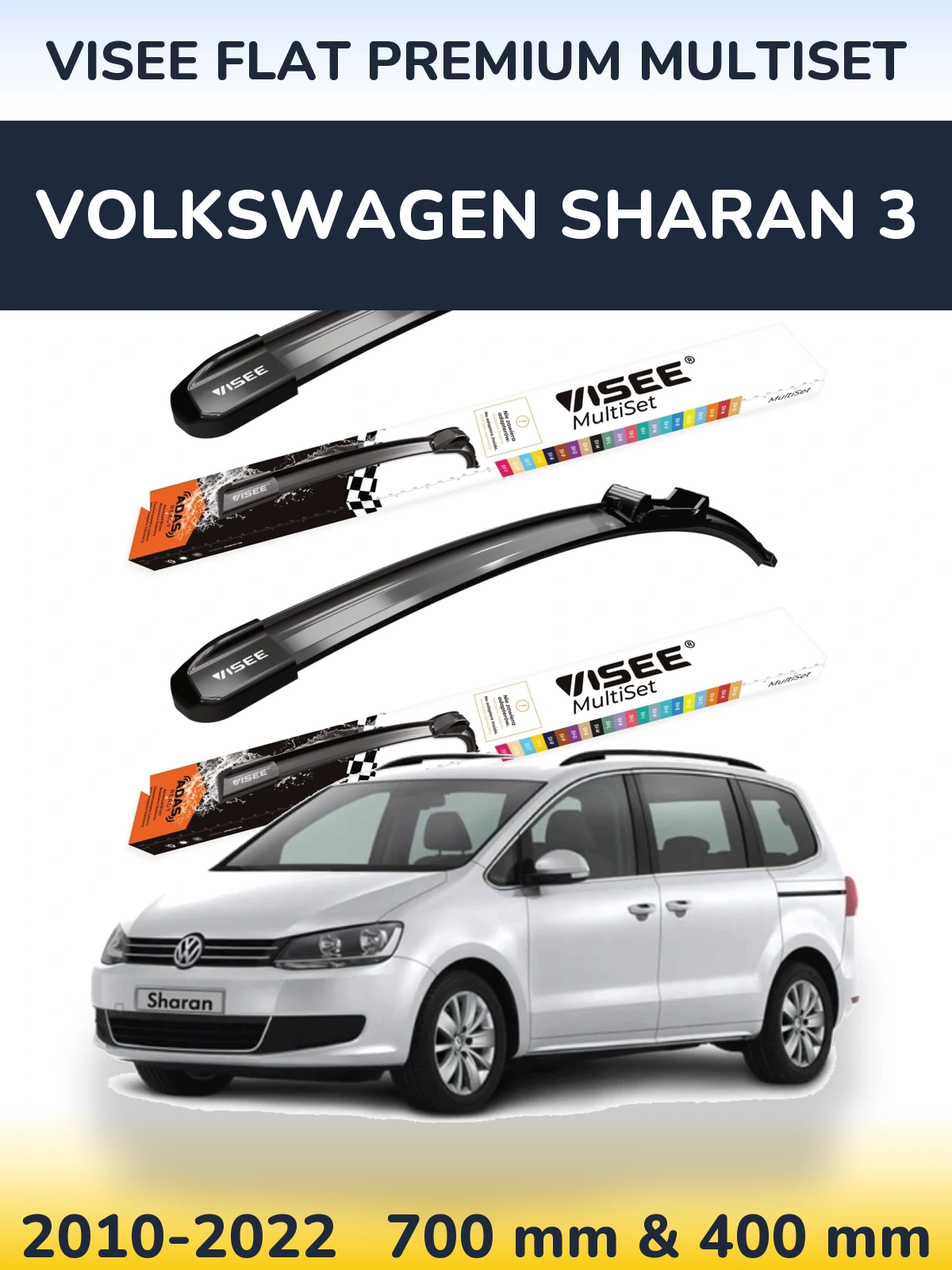 Ștergătoare VISEE FLAT PREMIUM MultiSet pentru Volkswagen Sharan 3