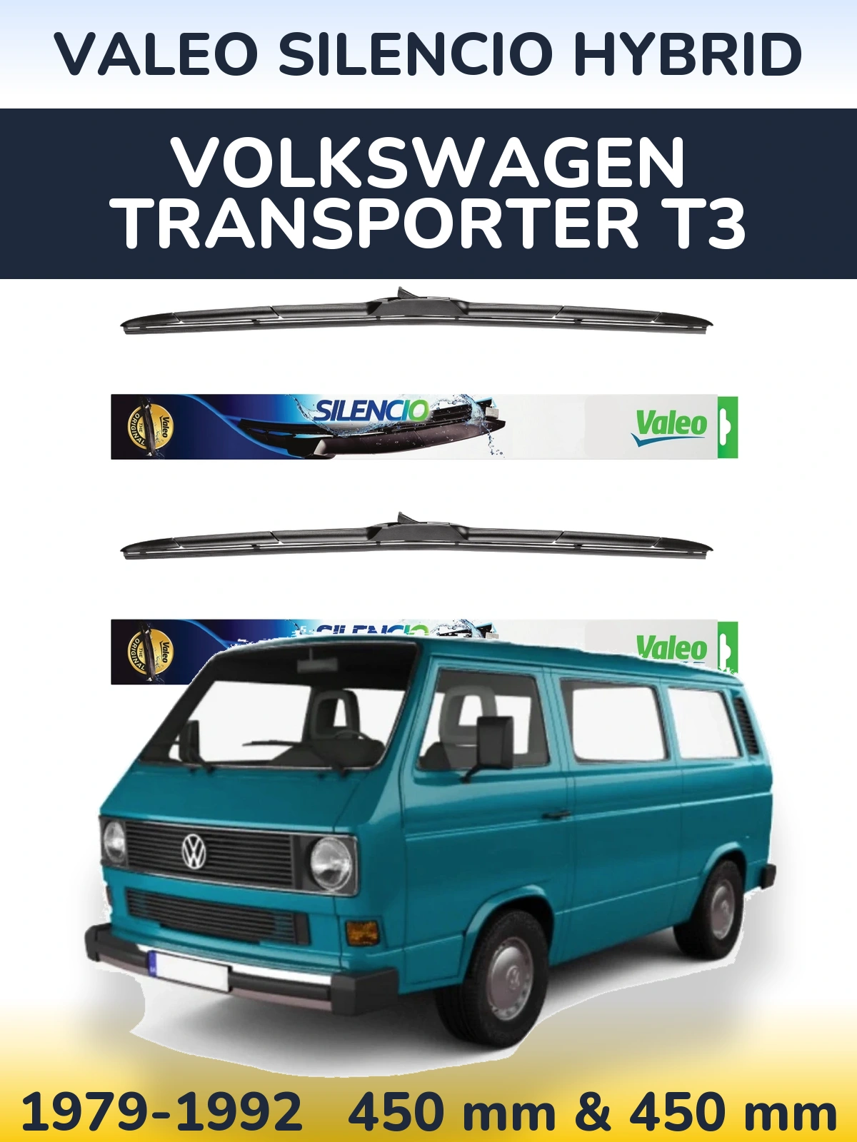 Ștergătoare Valeo Silencio Hybrid pentru Volkswagen Transporter T3