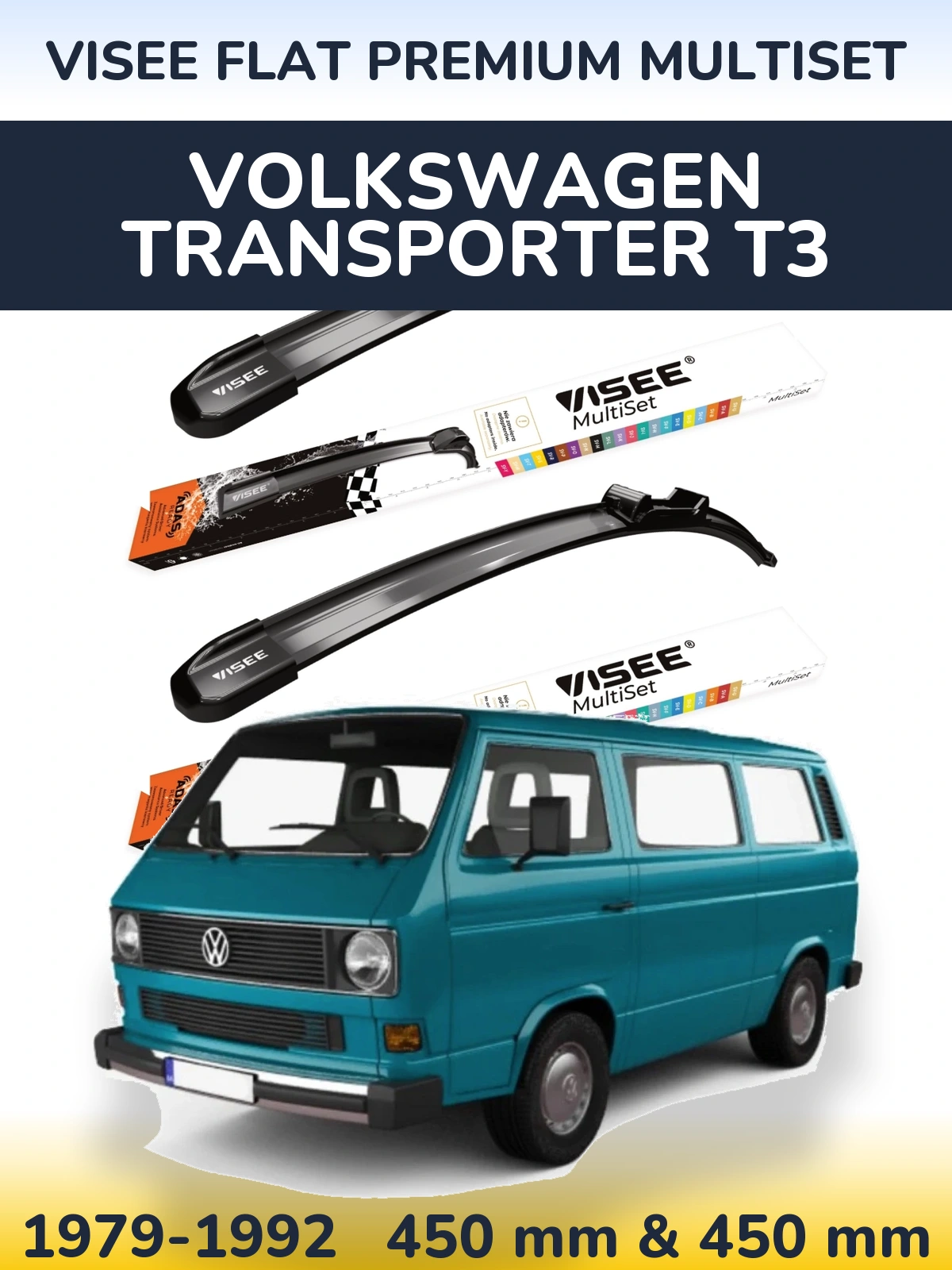 Ștergătoare VISEE FLAT PREMIUM MultiSet pentru Volkswagen Transporter T3