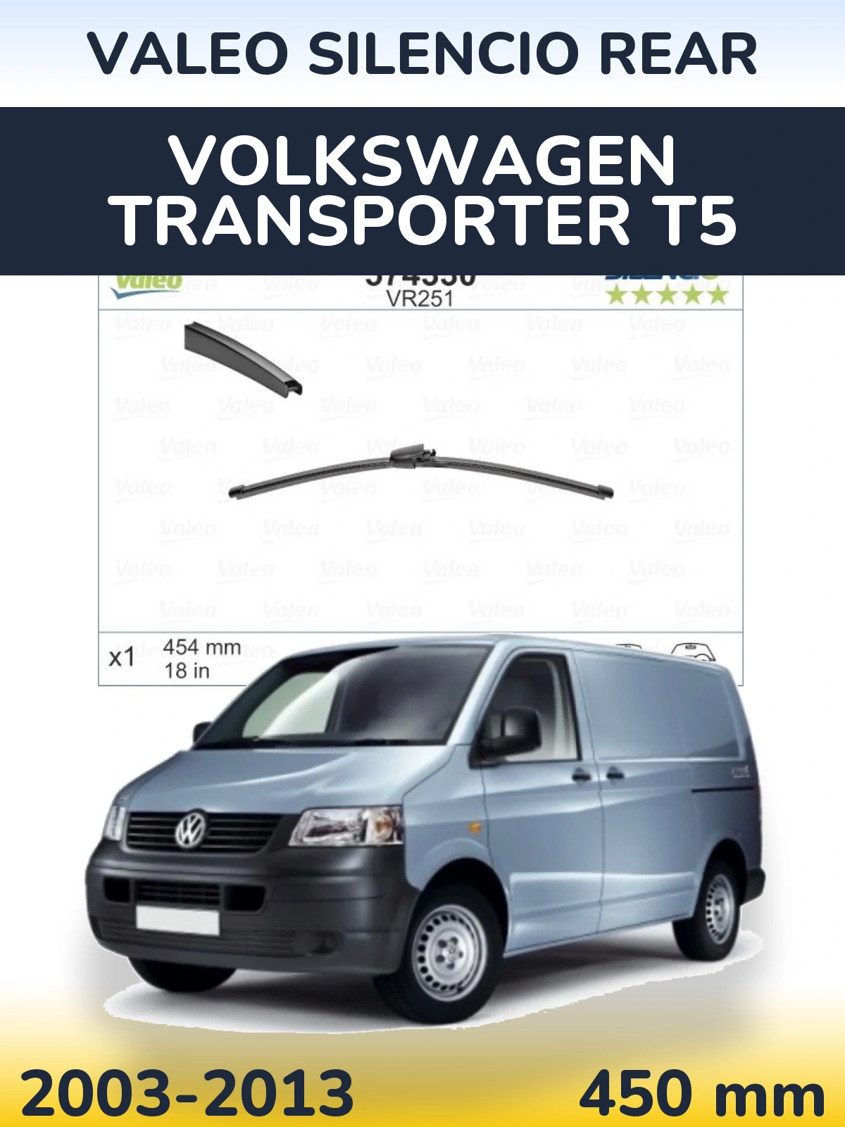 Ștergătoare Valeo Silencio Rear pentru Volkswagen Transporter T5