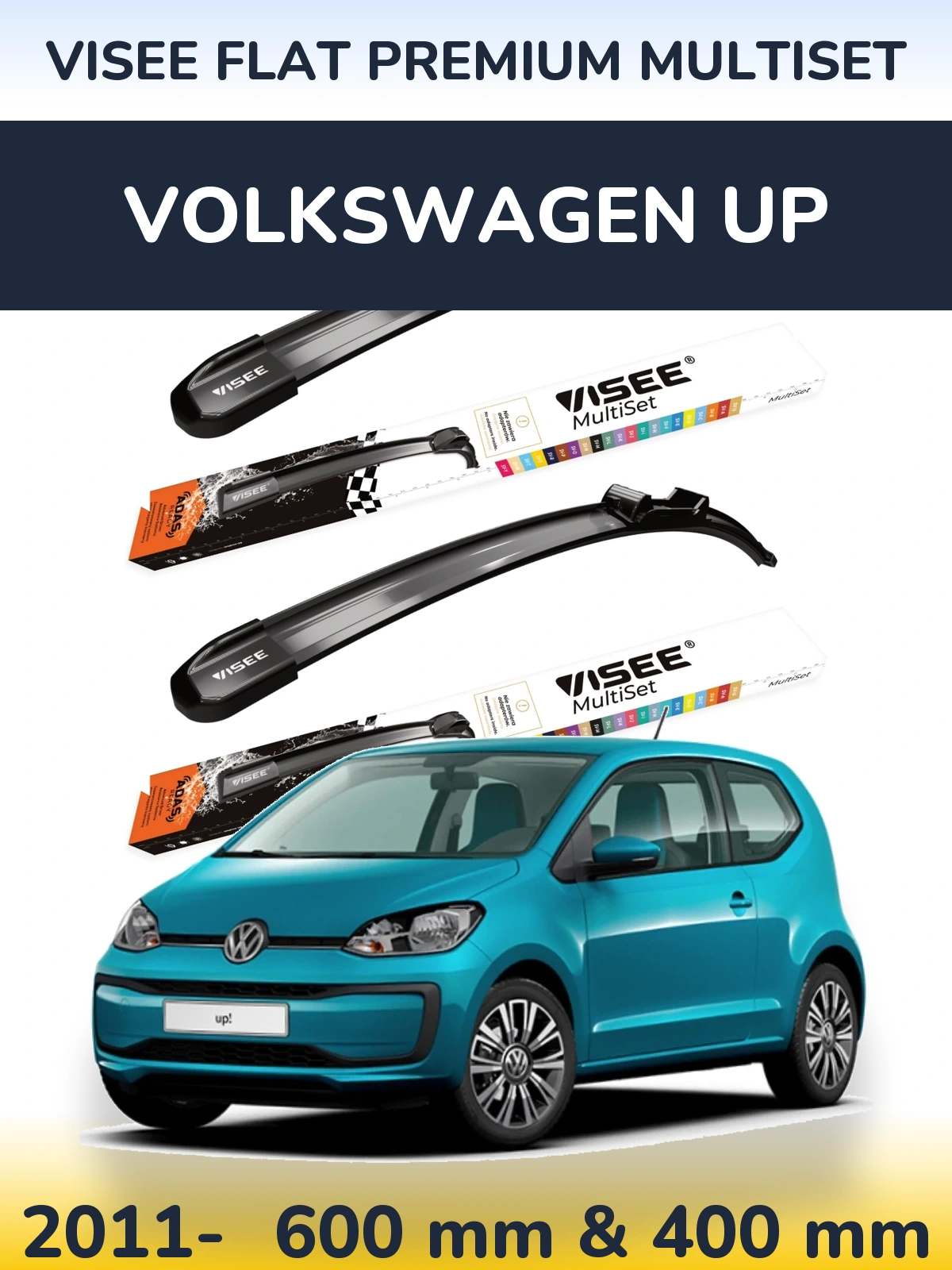 Ștergătoare VISEE FLAT PREMIUM MultiSet pentru Volkswagen Up