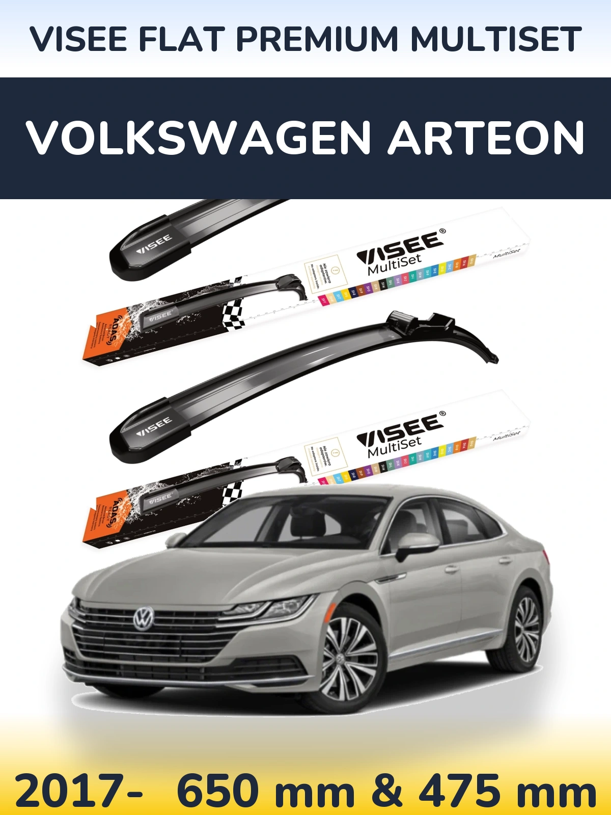 Ștergătoare VISEE FLAT PREMIUM MultiSet pentru Volkswagen Arteon