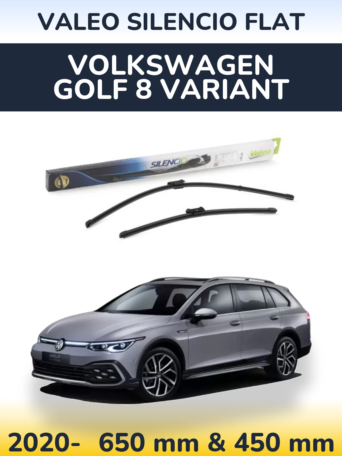 Ștergătoare Valeo Silencio Flat pentru Volkswagen Golf 8 Variant