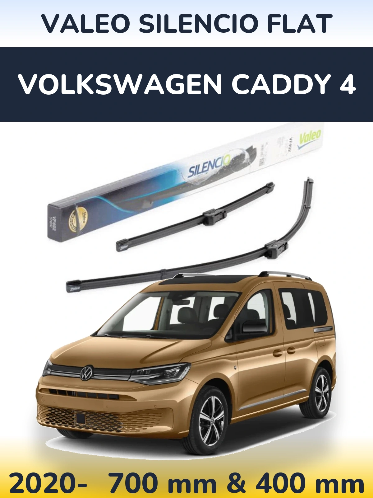 Ștergătoare Valeo Silencio Flat pentru Volkswagen Caddy 4