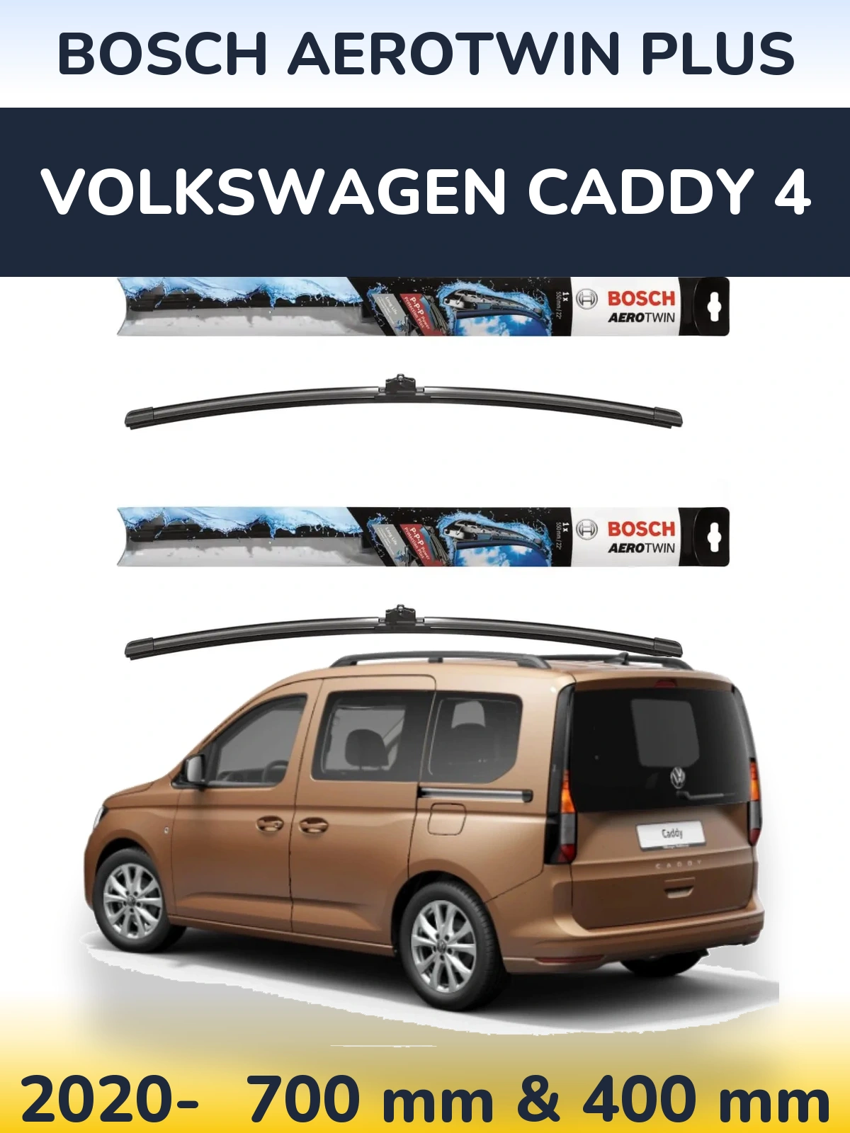 Ștergătoare BOSCH AeroTwin Plus pentru Volkswagen Caddy 4