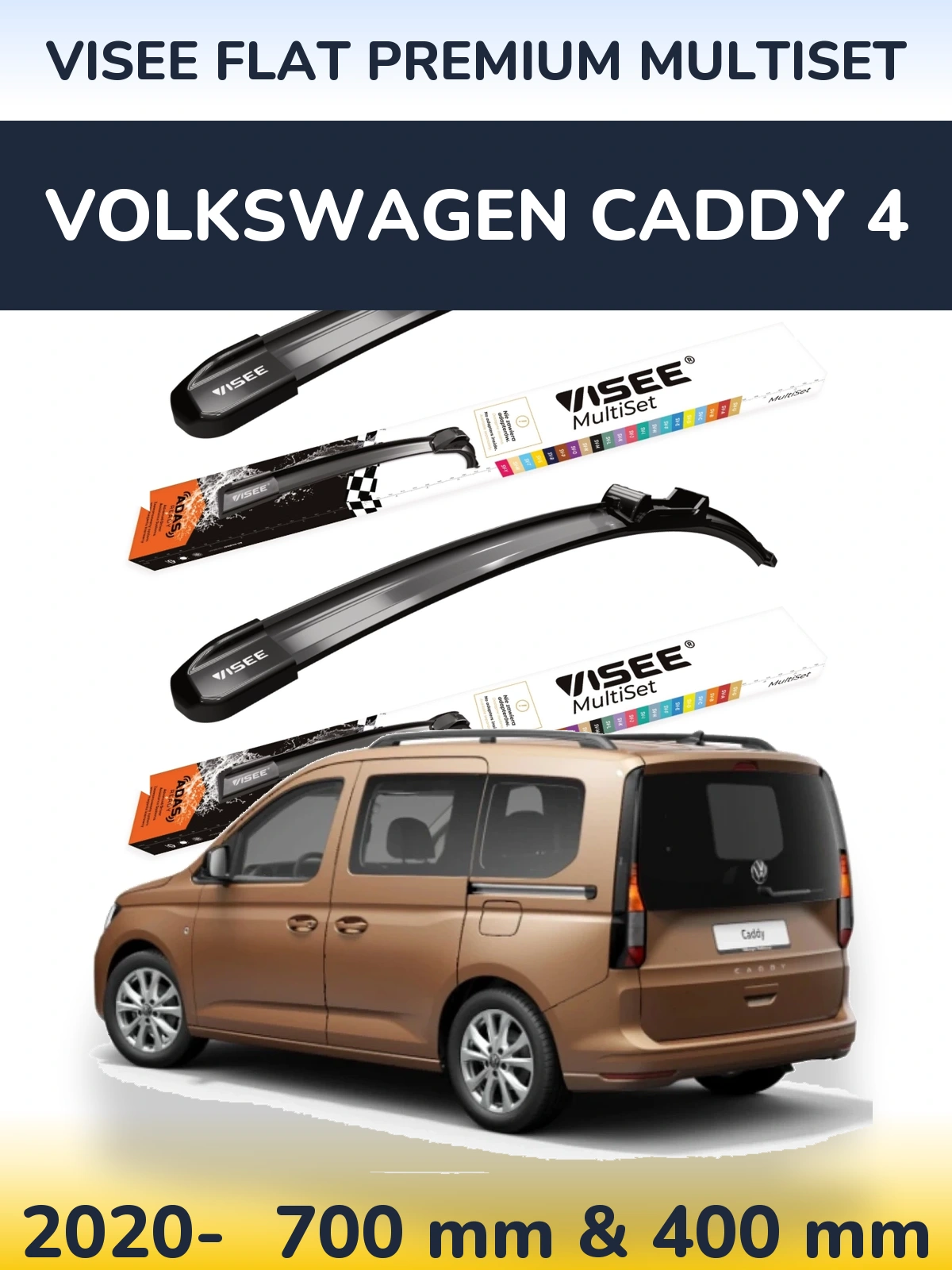 Ștergătoare VISEE FLAT PREMIUM MultiSet pentru Volkswagen Caddy 4