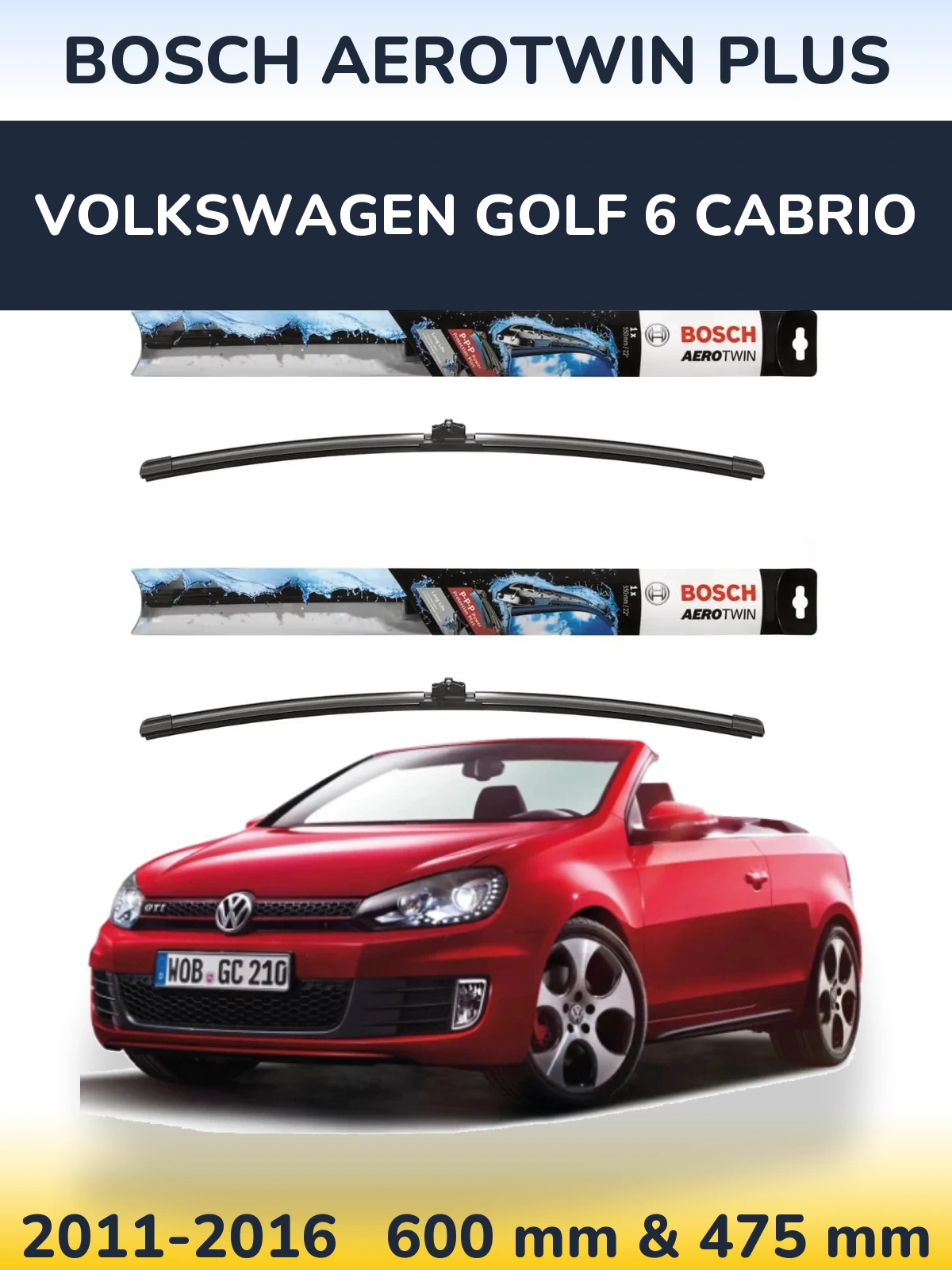 Ștergătoare BOSCH AeroTwin Plus pentru Volkswagen Golf 6 Cabrio