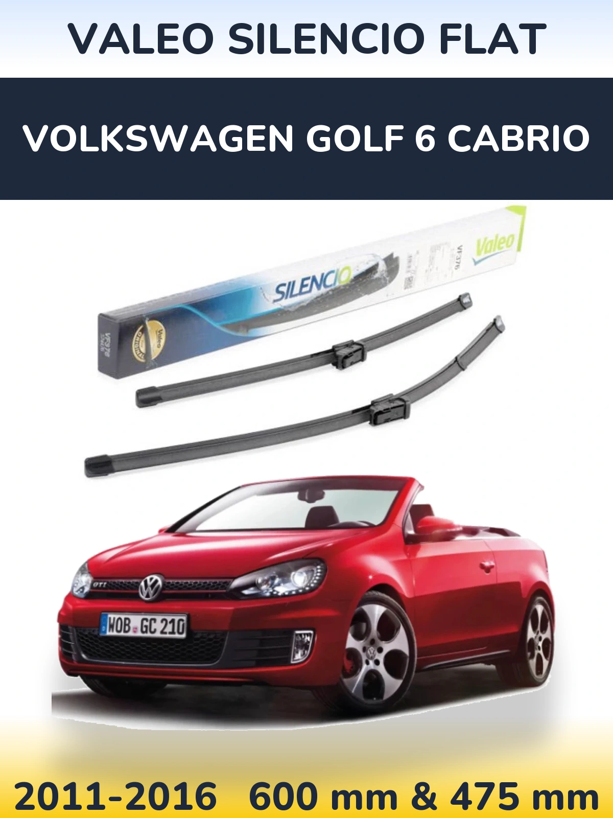 Ștergătoare Valeo Silencio Flat pentru Volkswagen Golf 6 Cabrio
