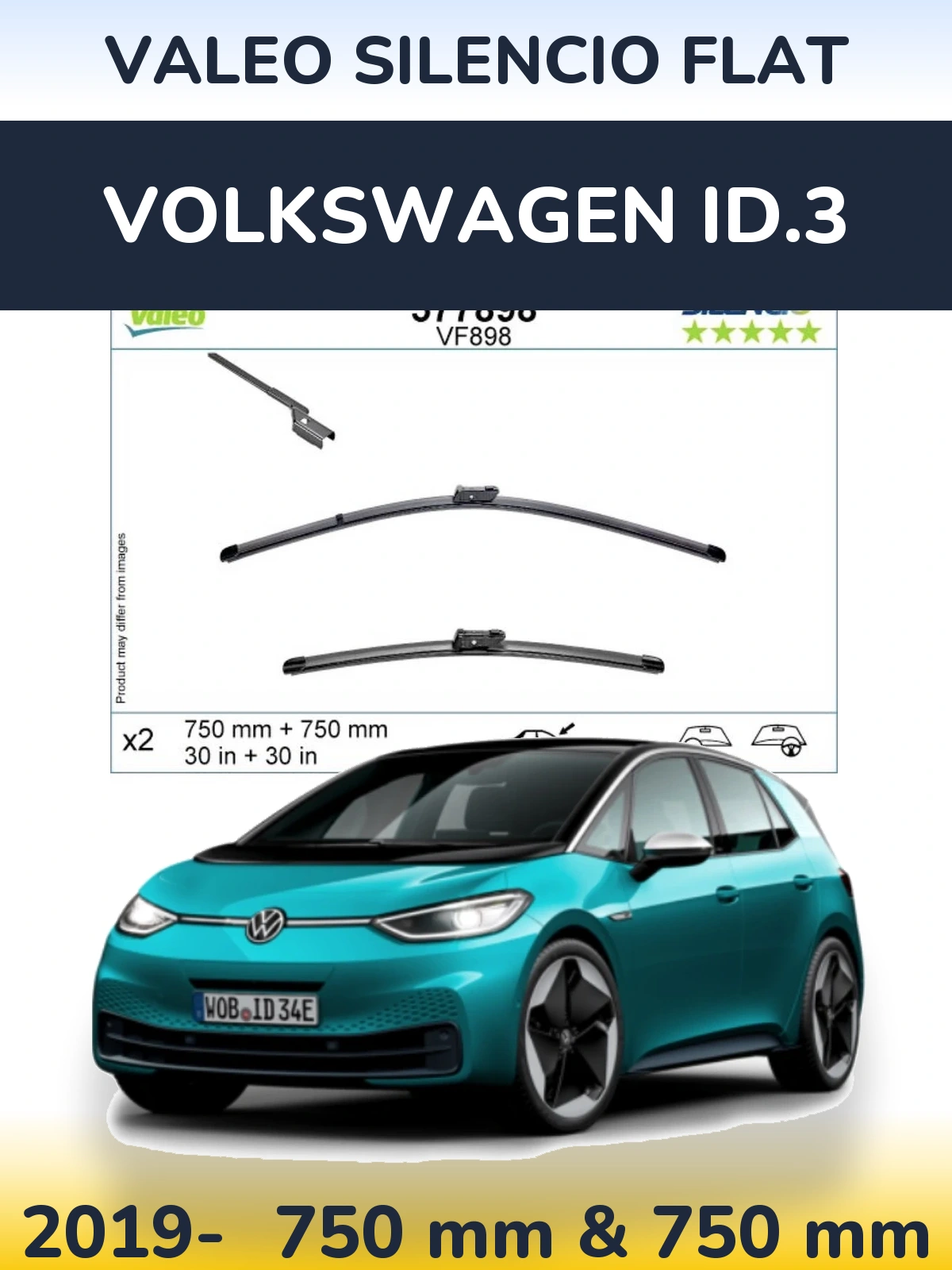 Ștergătoare Valeo Silencio Flat pentru Volkswagen ID.3