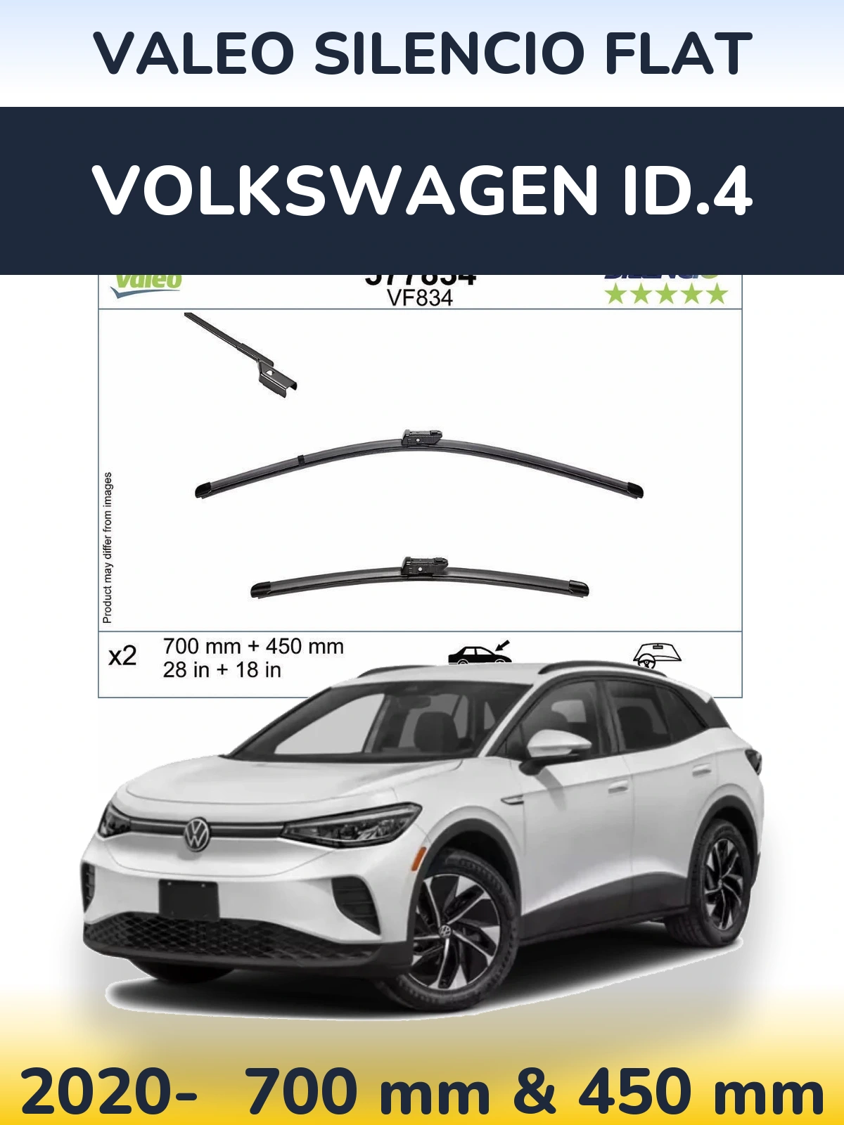 Ștergătoare Valeo Silencio Flat pentru Volkswagen ID.4