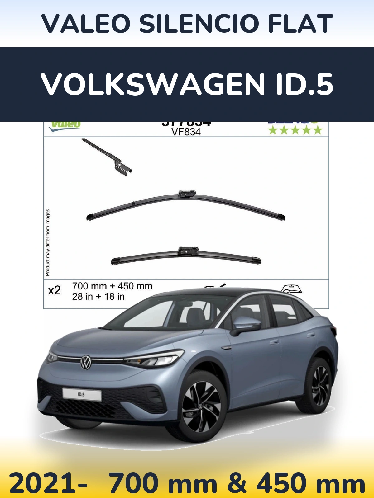 Ștergătoare Valeo Silencio Flat pentru Volkswagen ID.5