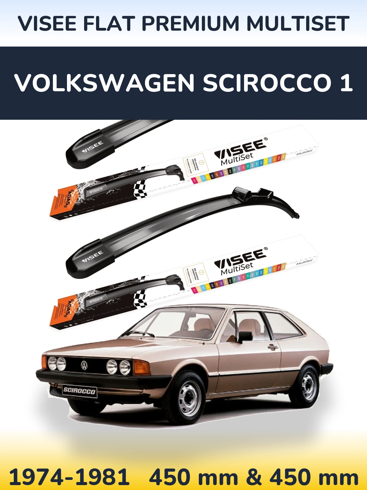Ștergătoare VISEE FLAT PREMIUM MultiSet pentru Volkswagen Scirocco 1