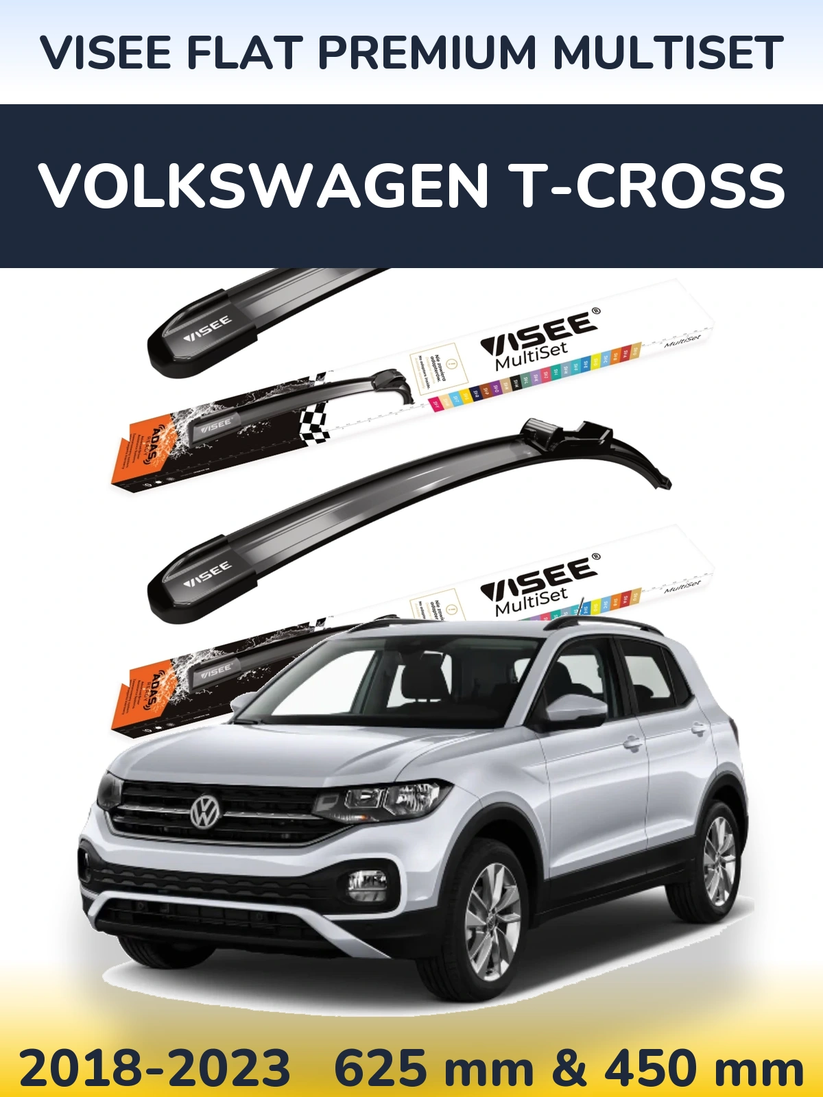 Ștergătoare VISEE FLAT PREMIUM MultiSet pentru Volkswagen T-Cross