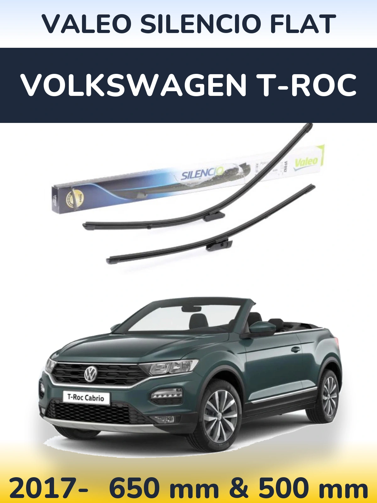 Ștergătoare Valeo Silencio Flat pentru Volkswagen T-Roc