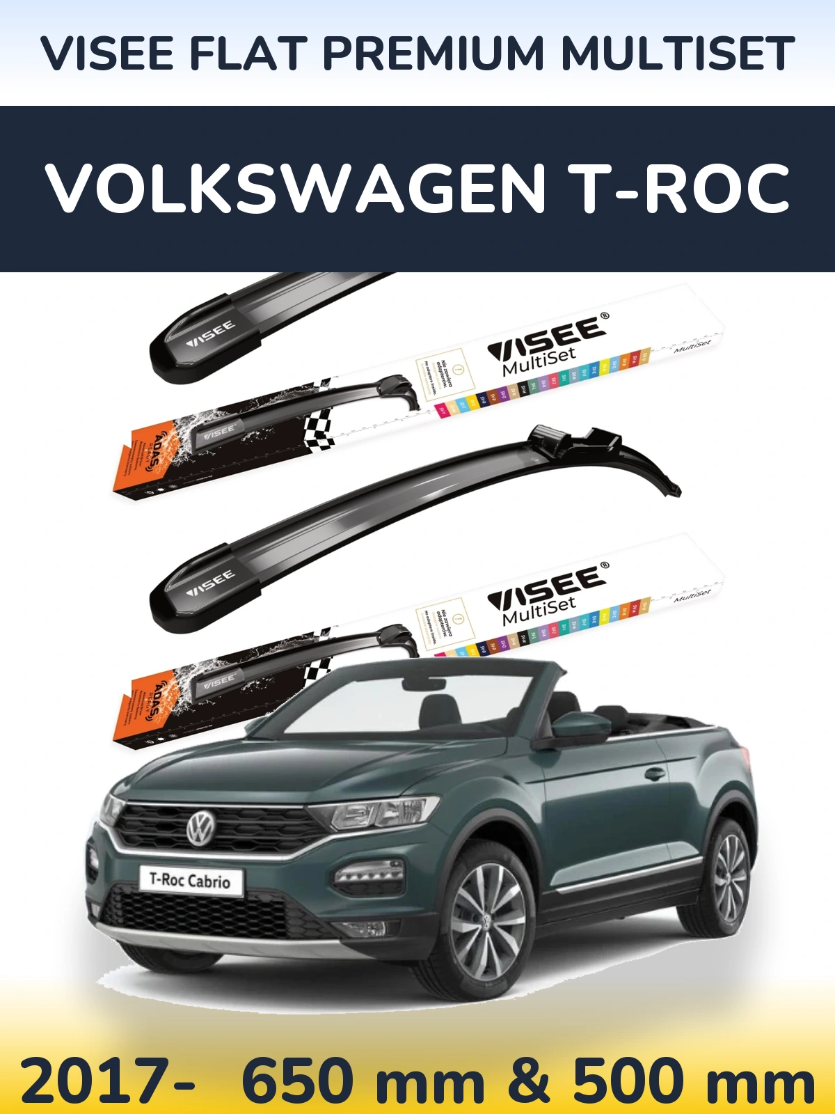 Ștergătoare VISEE FLAT PREMIUM MultiSet pentru Volkswagen T-Roc