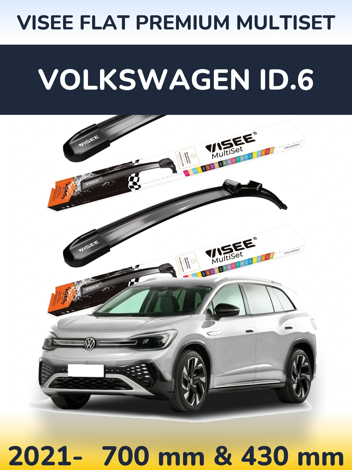 Ștergătoare VISEE FLAT PREMIUM MultiSet pentru Volkswagen ID.6