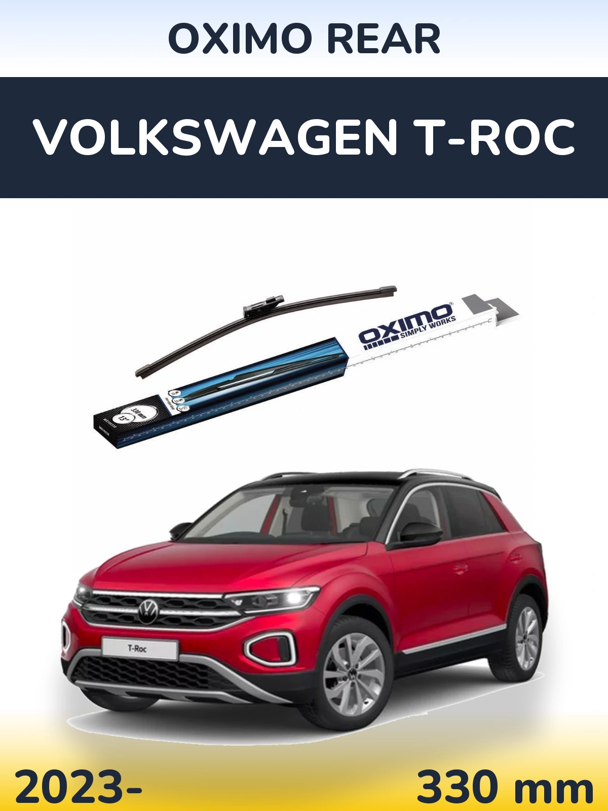 Задний дворник Oximo Rear 330 мм для Volkswagen T-Roc 2023-2026