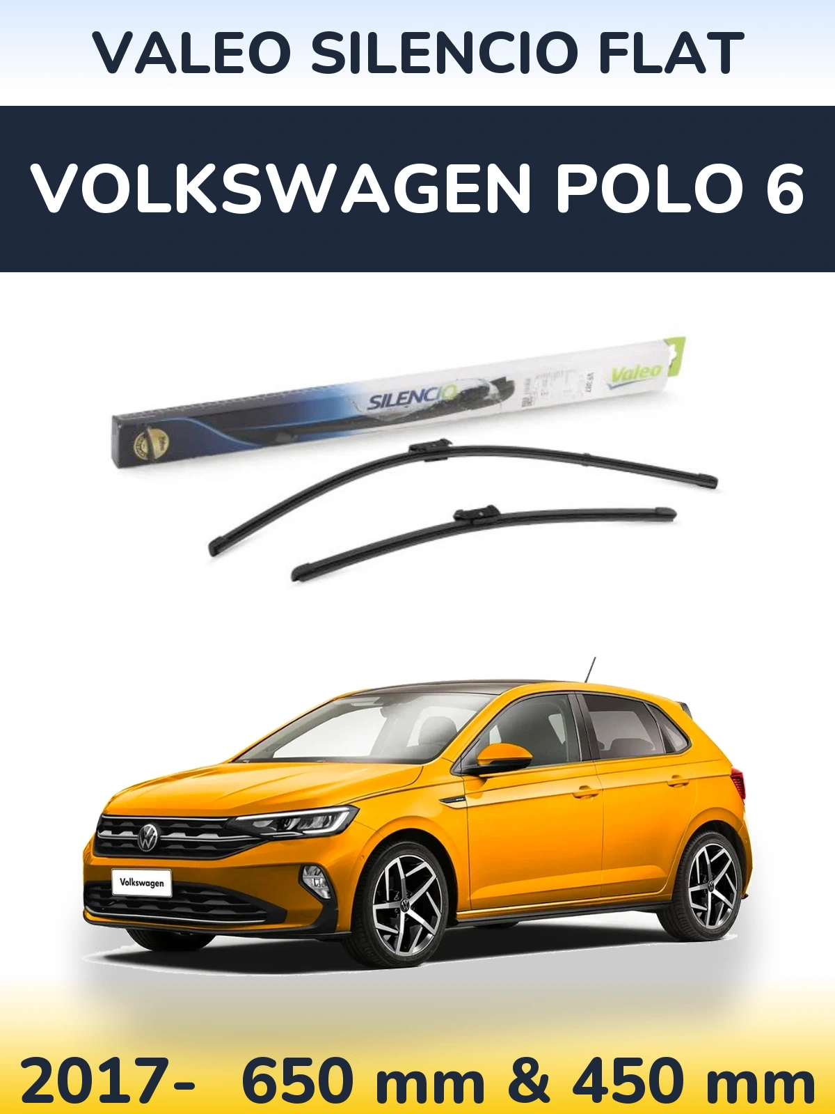 Ștergătoare Valeo Silencio Flat pentru Volkswagen Polo 6