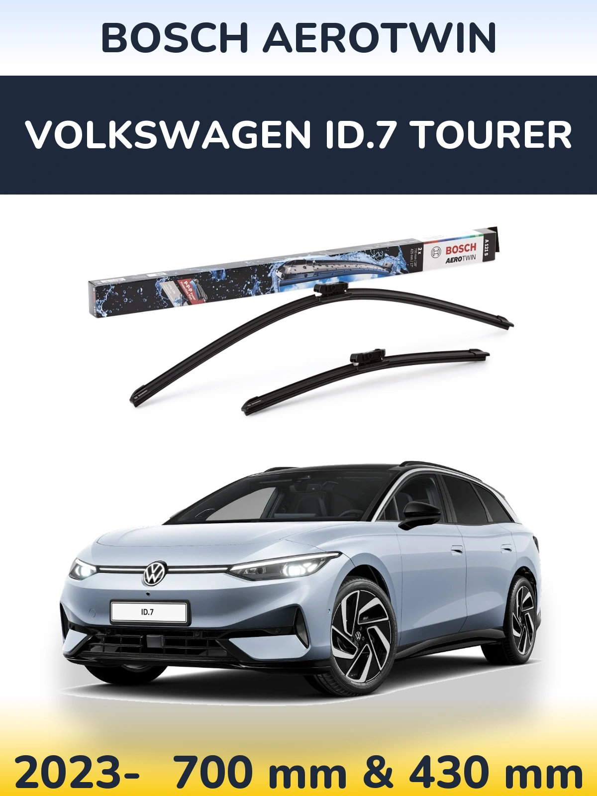Ștergătoare BOSCH AeroTwin pentru Volkswagen ID.7 Tourer