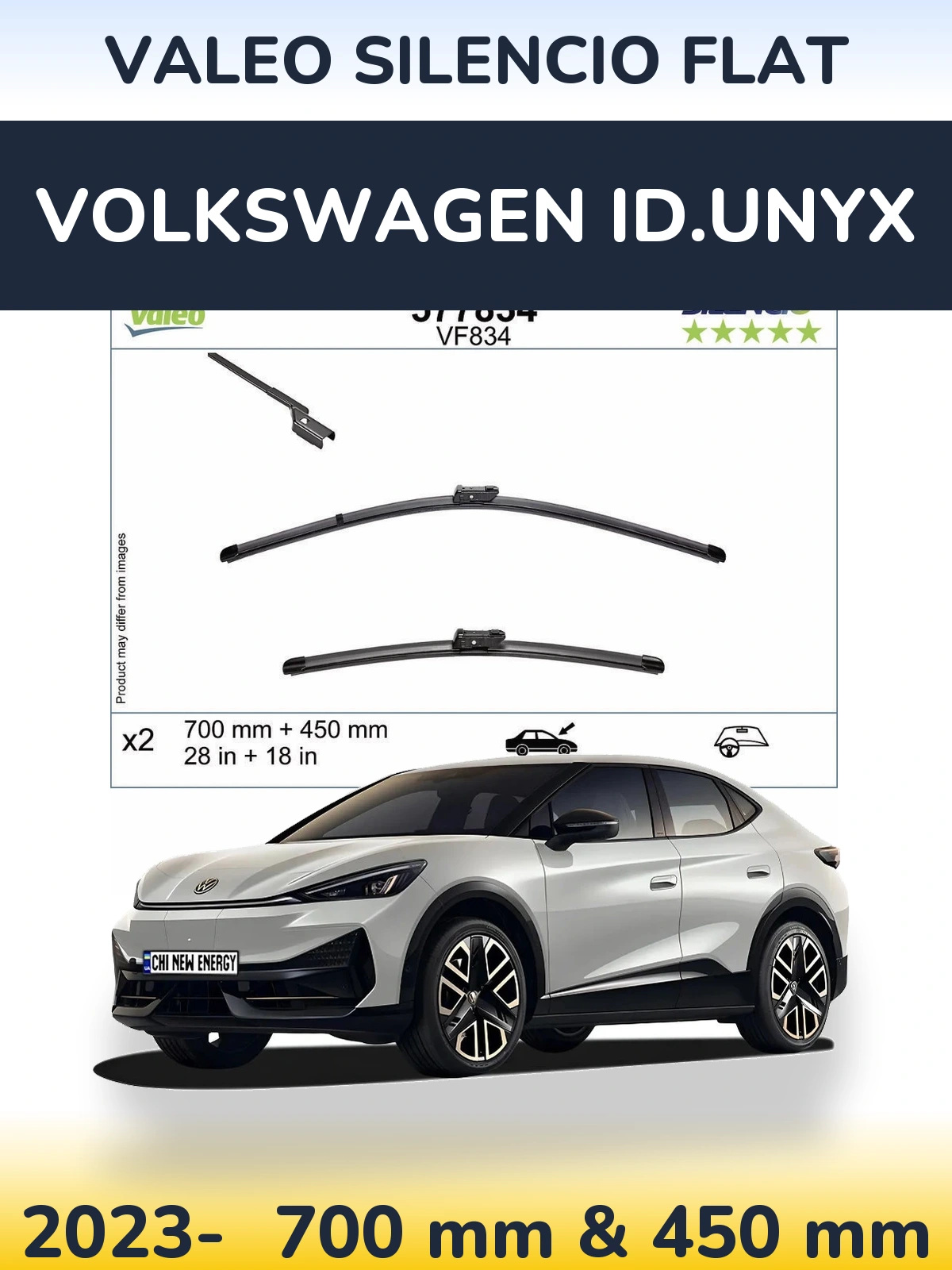 Ștergătoare Valeo Silencio Flat pentru Volkswagen ID.UNYX