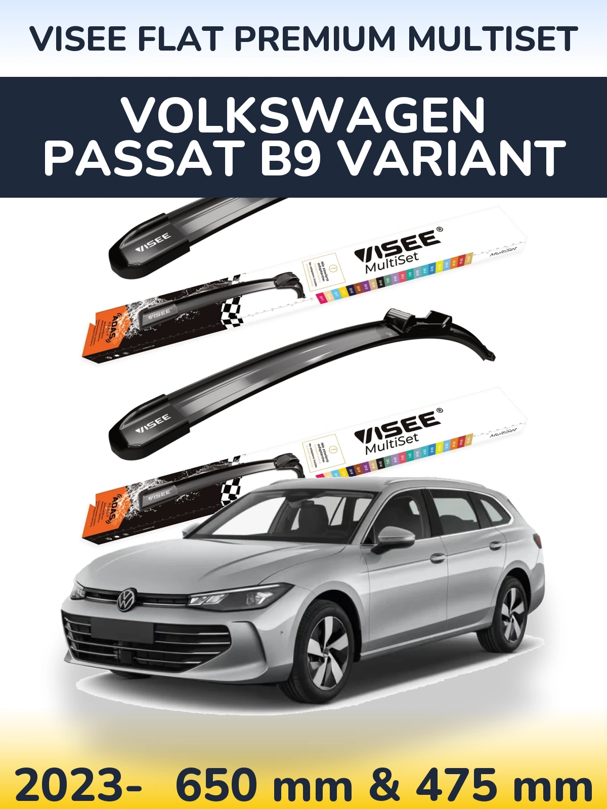 Ștergătoare VISEE FLAT PREMIUM MultiSet pentru Volkswagen Passat B9 Variant