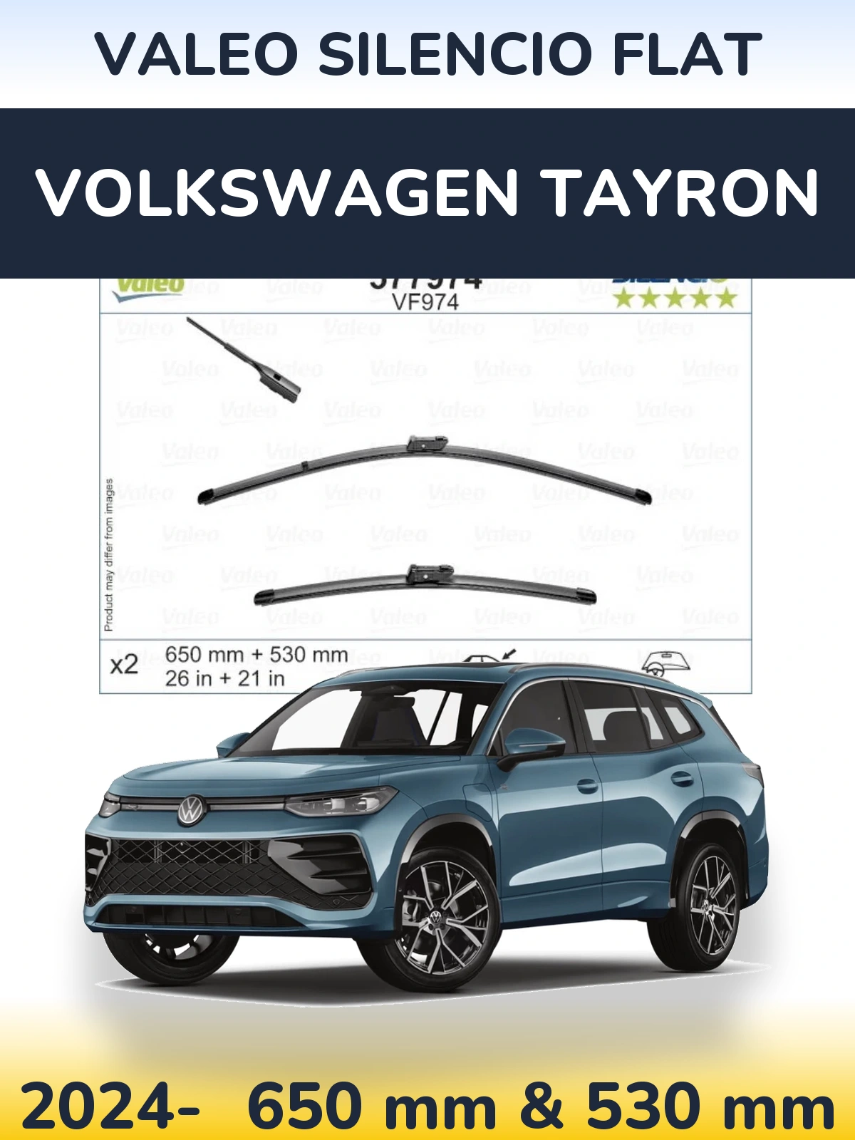 Ștergătoare Valeo Silencio Flat pentru Volkswagen Tayron