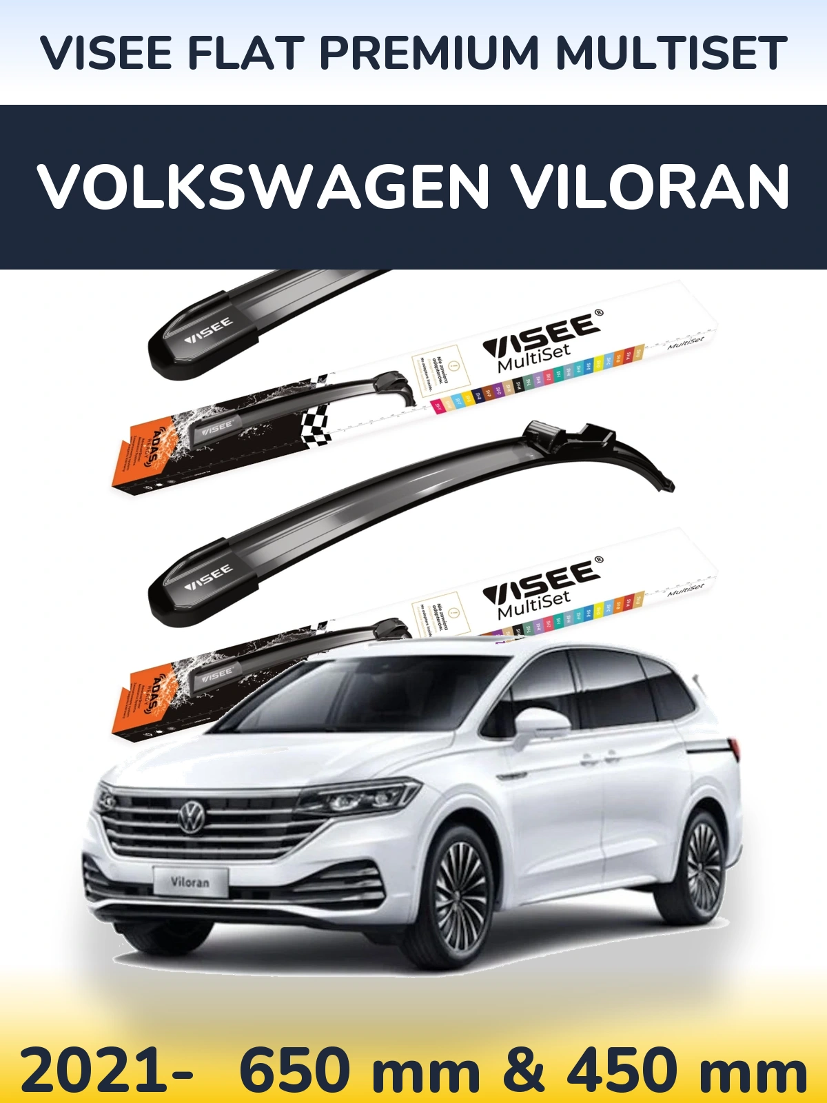 Ștergătoare VISEE FLAT PREMIUM MultiSet pentru Volkswagen Viloran