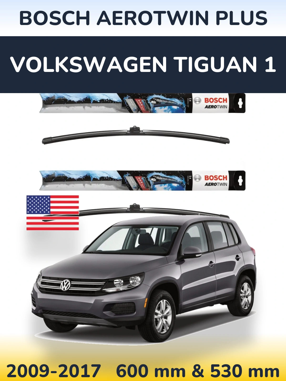 Ștergătoare BOSCH AeroTwin Plus pentru Volkswagen Tiguan 1