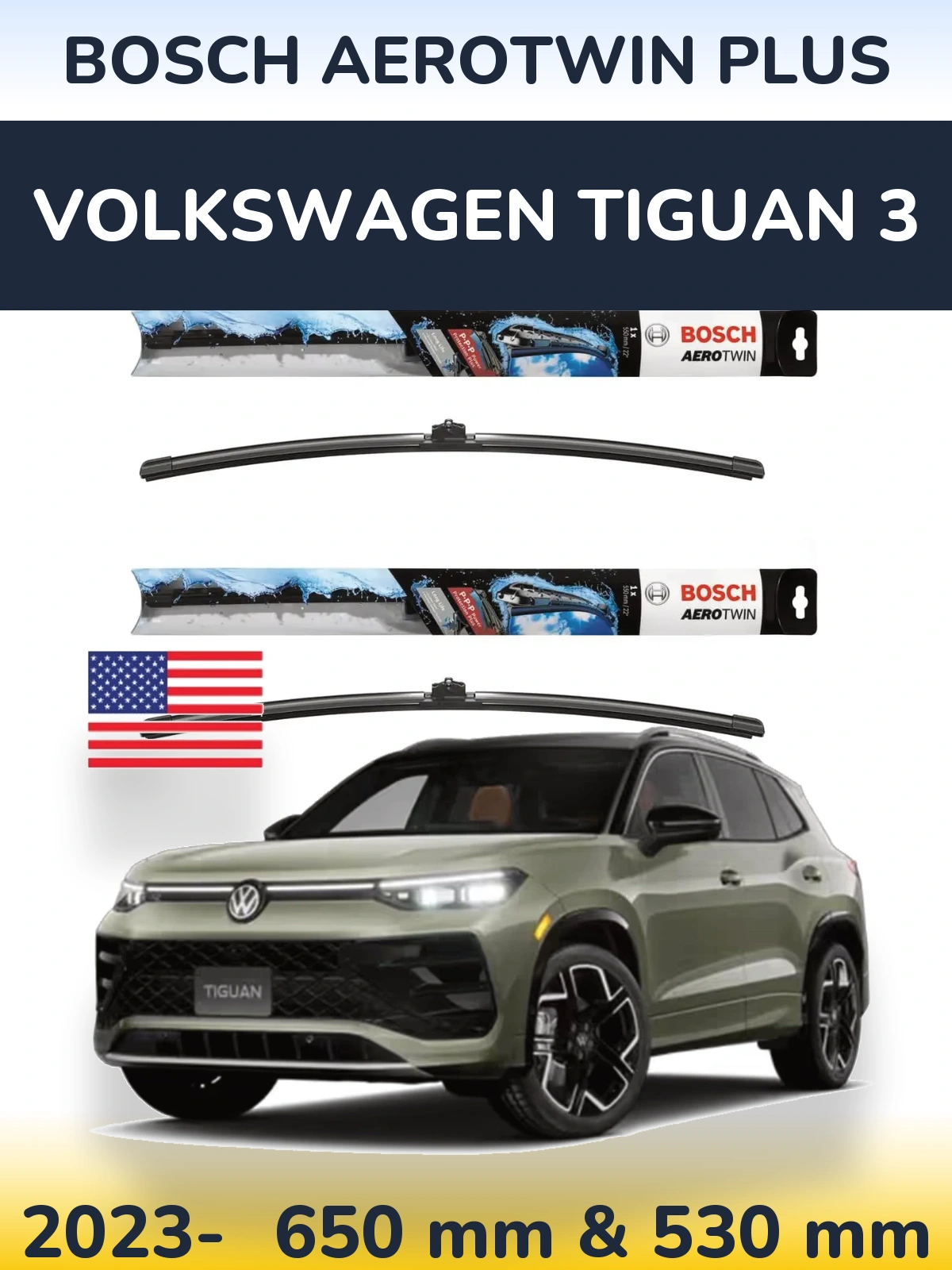 Ștergătoare BOSCH AeroTwin Plus pentru Volkswagen Tiguan 3