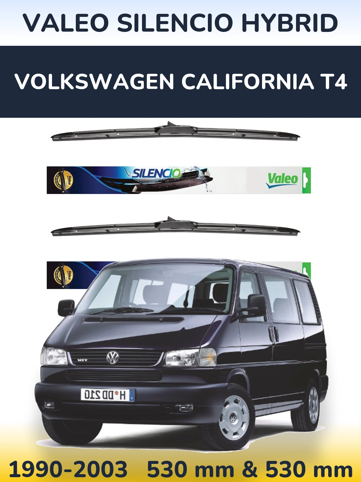 Ștergătoare Valeo Silencio Hybrid pentru Volkswagen California T4