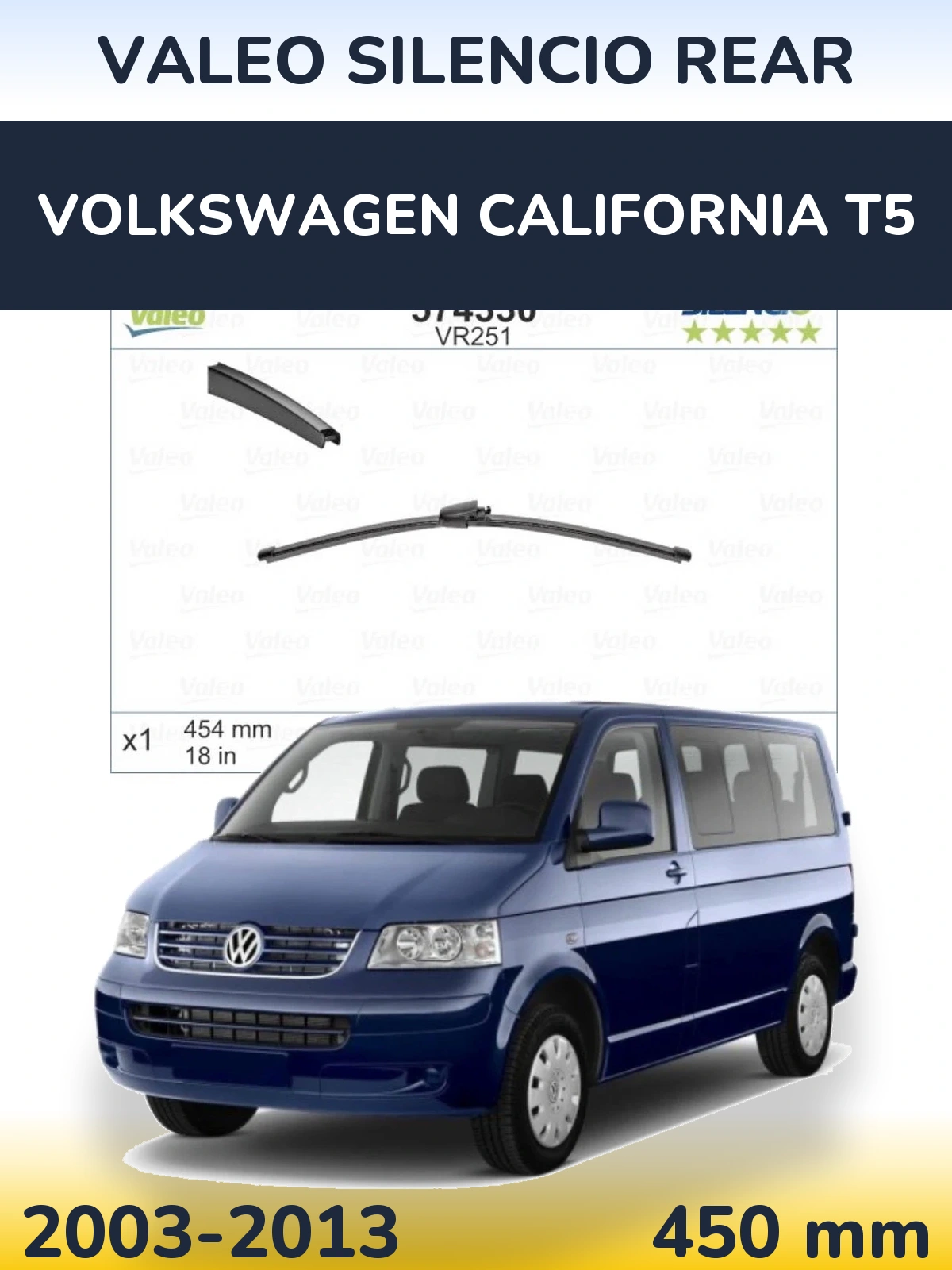 Ștergătoare Valeo Silencio Rear pentru Volkswagen California T5
