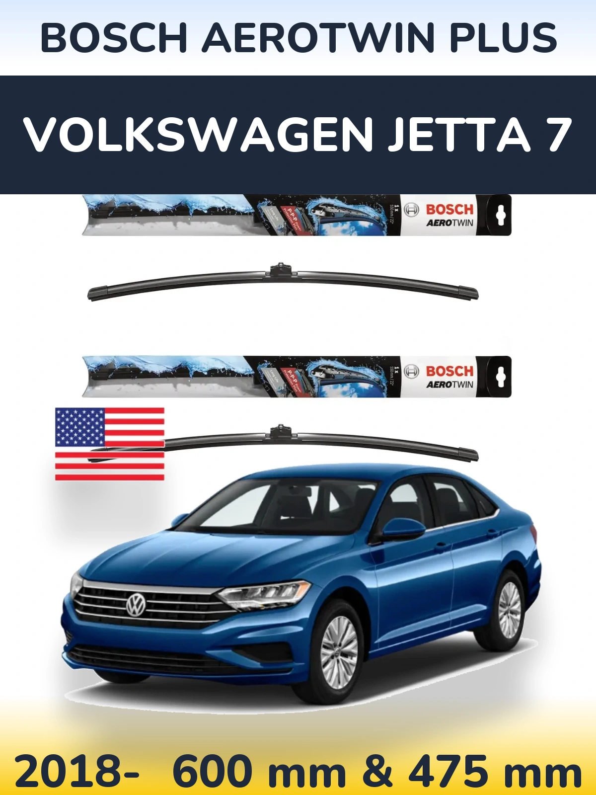 Ștergătoare BOSCH AeroTwin Plus pentru Volkswagen Jetta 7